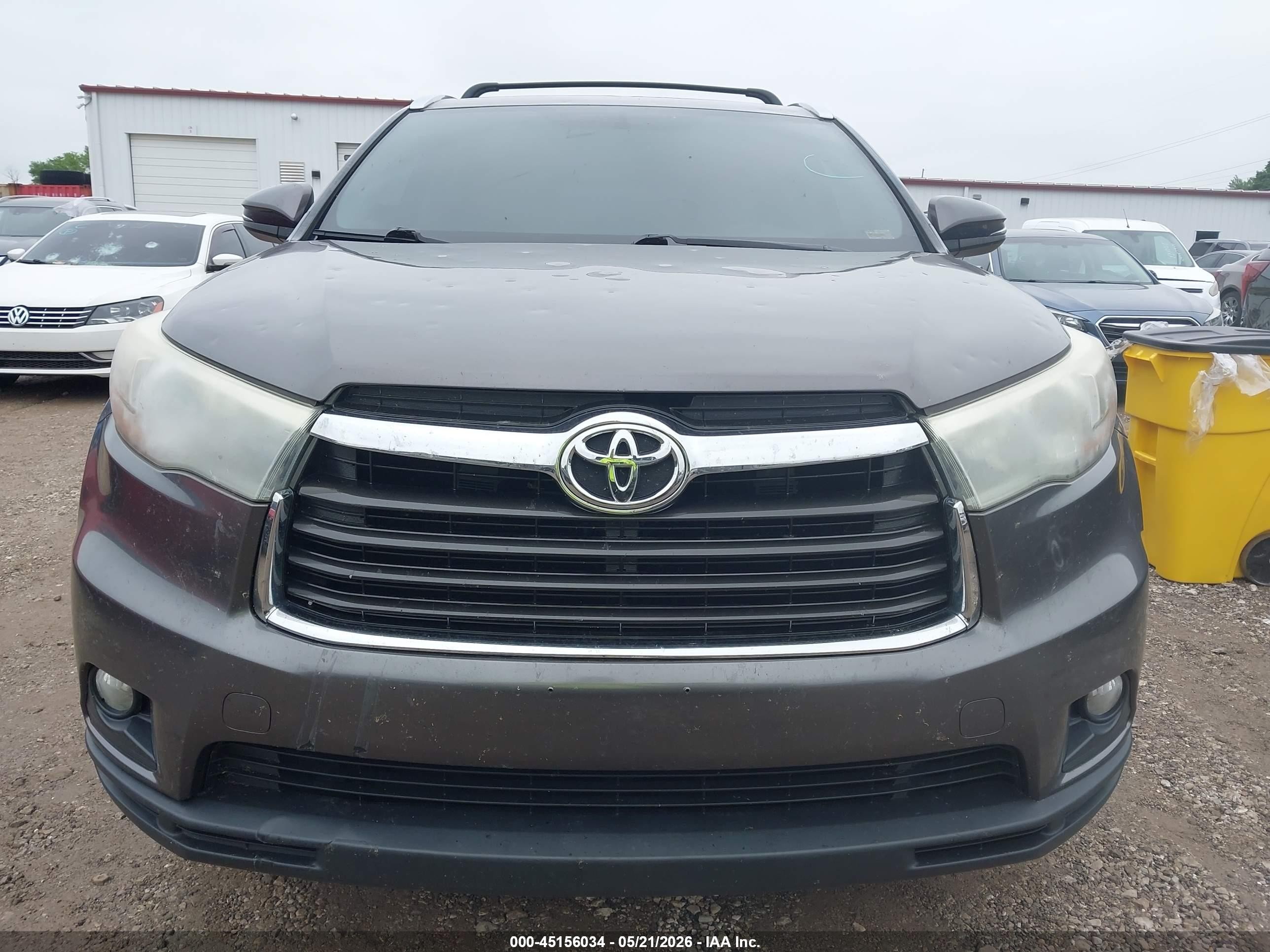 2016 Toyota Highlander Xle V6 Gray vin: 5TDKKRFH0GS178082