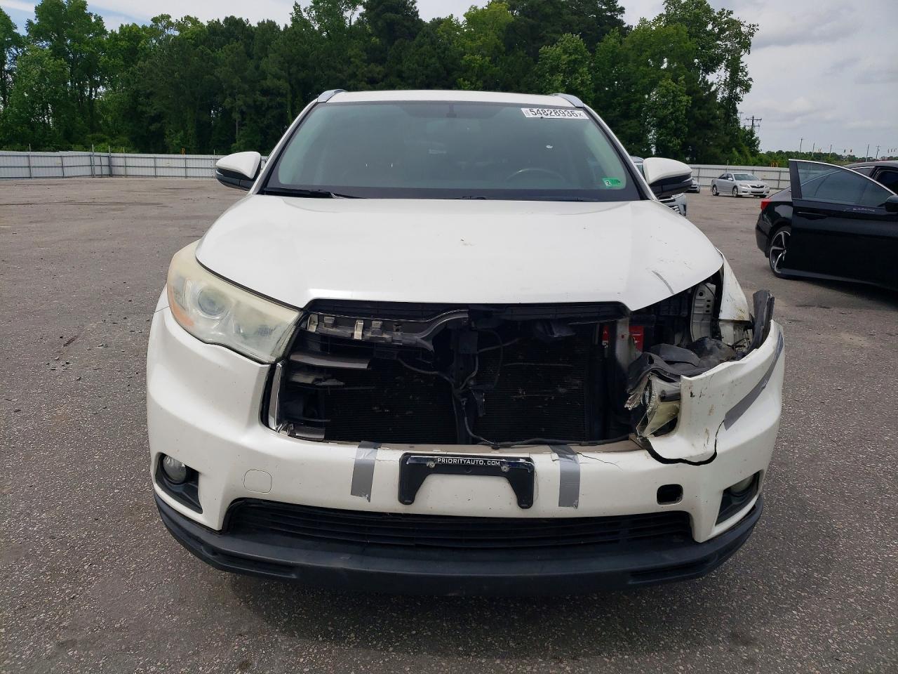 2014 Toyota Highlander Xle White vin: 5TDKKRFH1ES013039