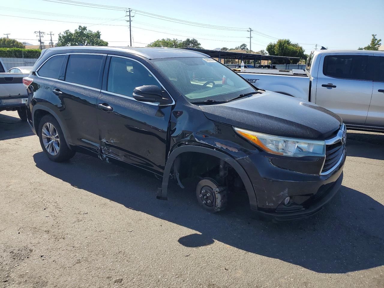 2015 Toyota Highlander Xle Black vin: 5TDKKRFH1FS072366