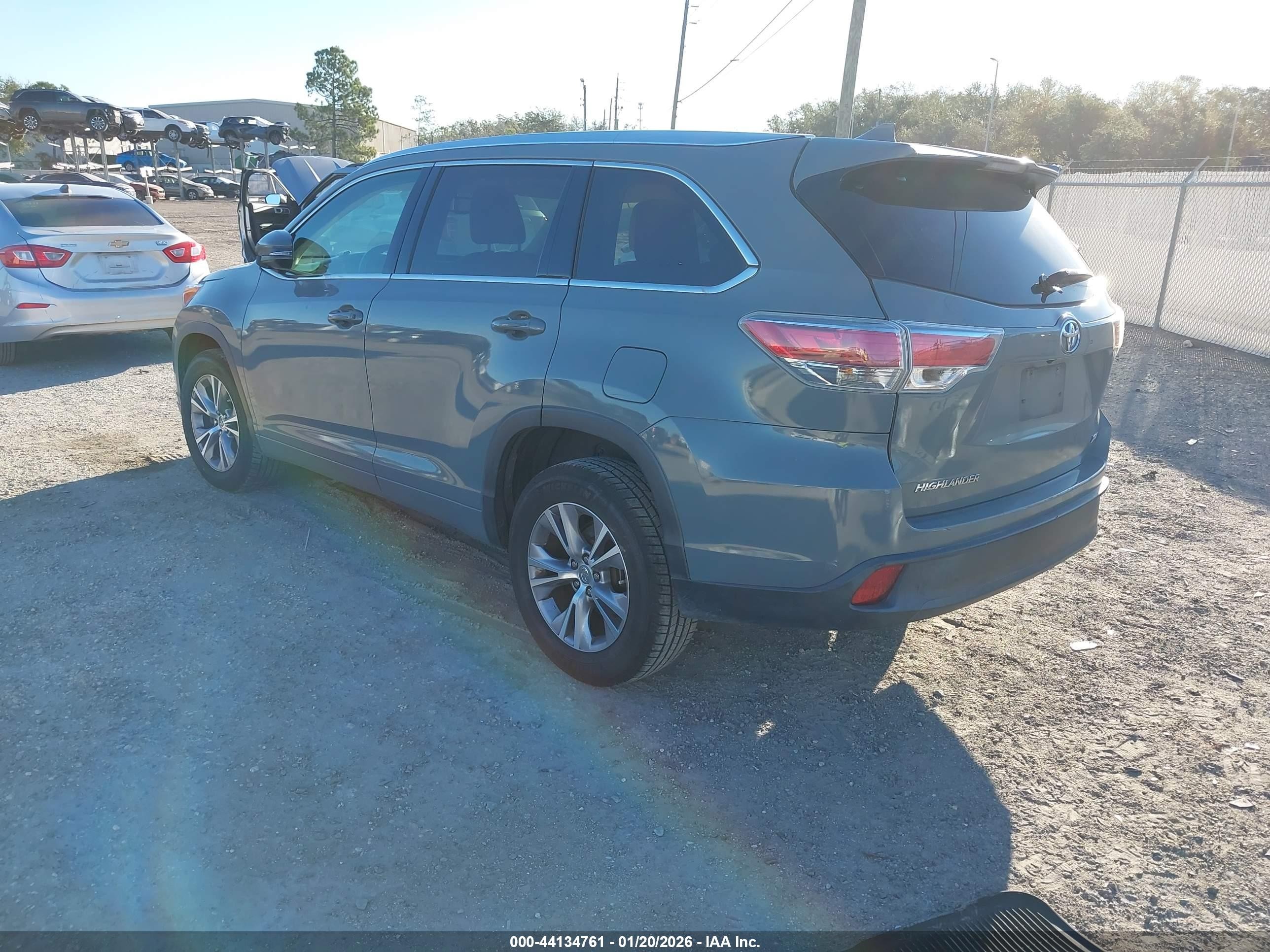 2015 Toyota Highlander Xle V6 Gray vin: 5TDKKRFH1FS094240