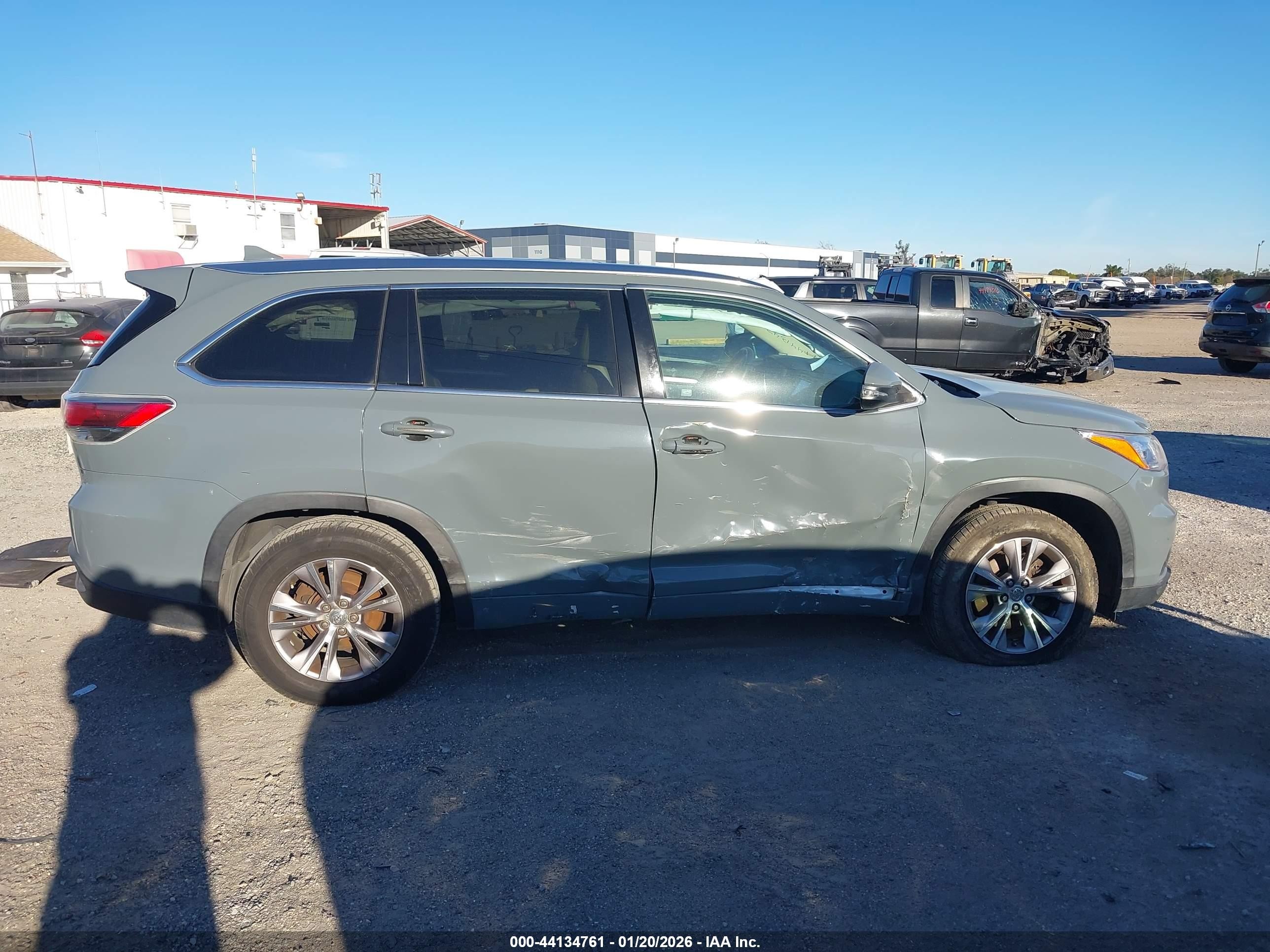 2015 Toyota Highlander Xle V6 Gray vin: 5TDKKRFH1FS094240