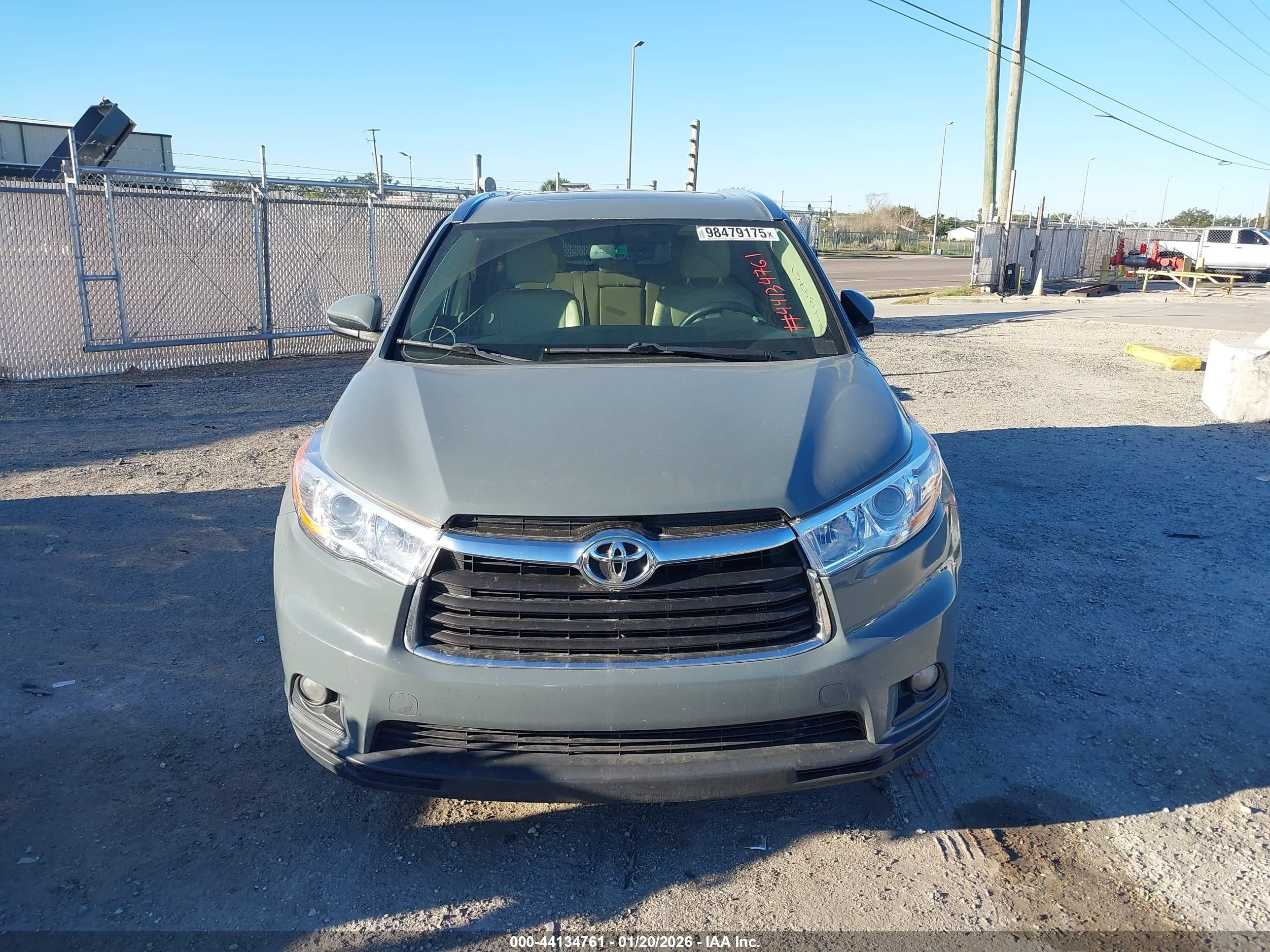 2015 Toyota Highlander Xle V6 Gray vin: 5TDKKRFH1FS094240