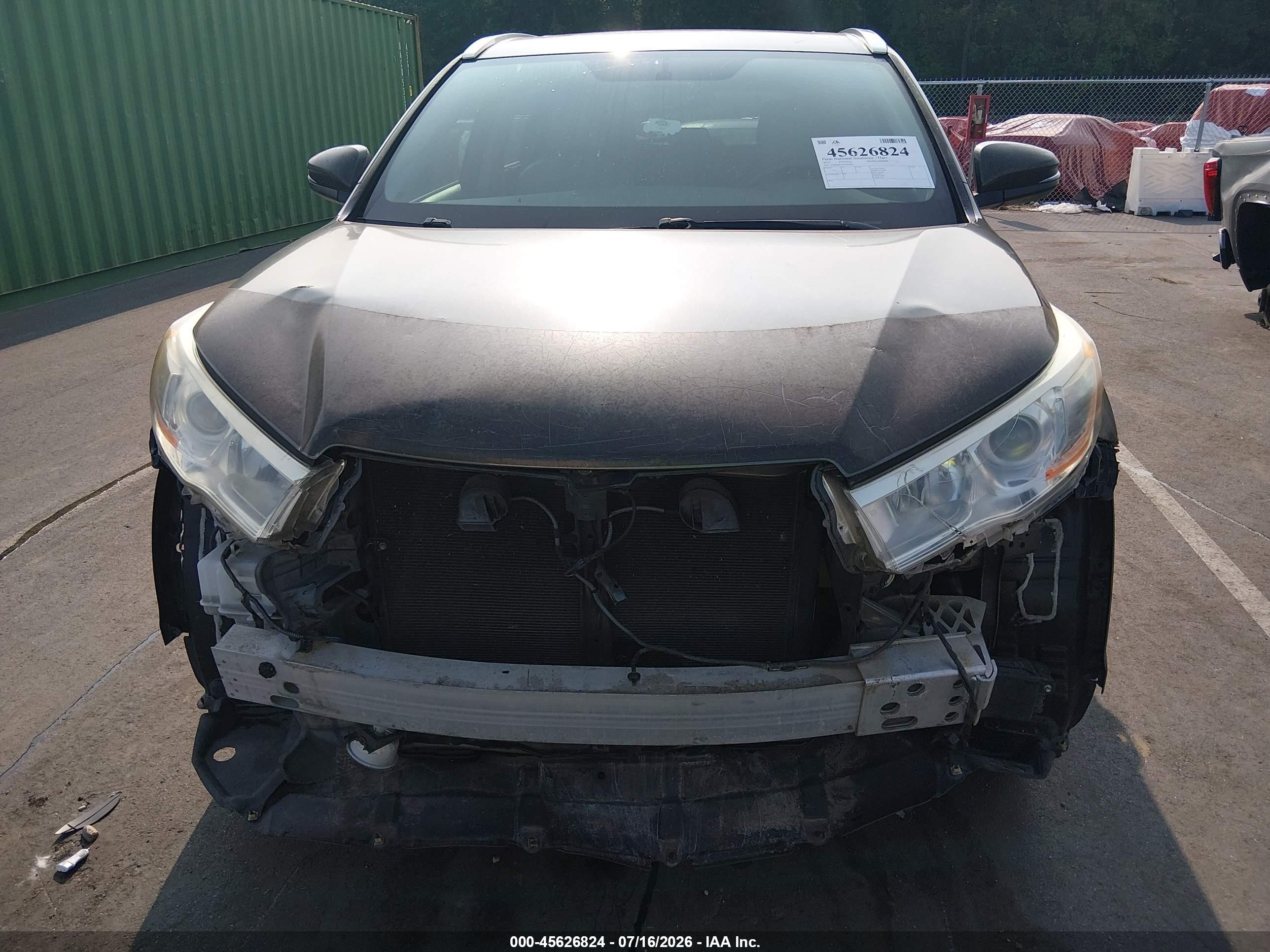 2014 Toyota Highlander Xle V6 Green vin: 5TDKKRFH2ES018475