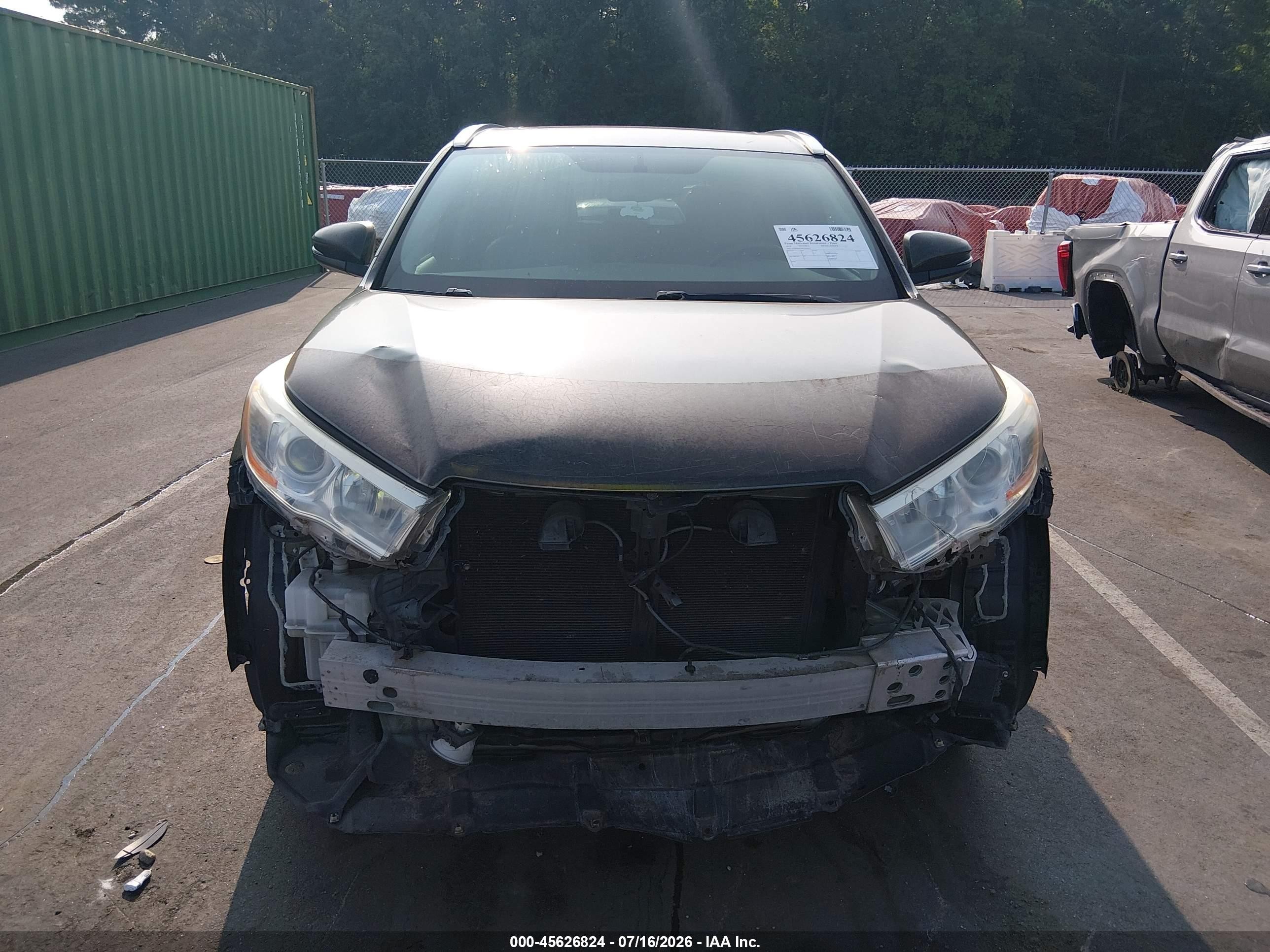 2014 Toyota Highlander Xle V6 Green vin: 5TDKKRFH2ES018475