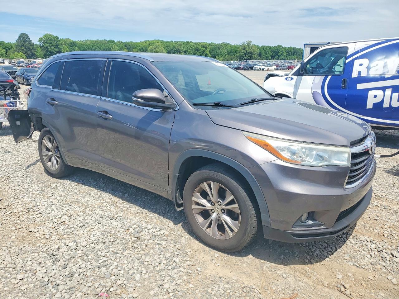 2015 Toyota Highlander Xle Charcoal vin: 5TDKKRFH2FS044107