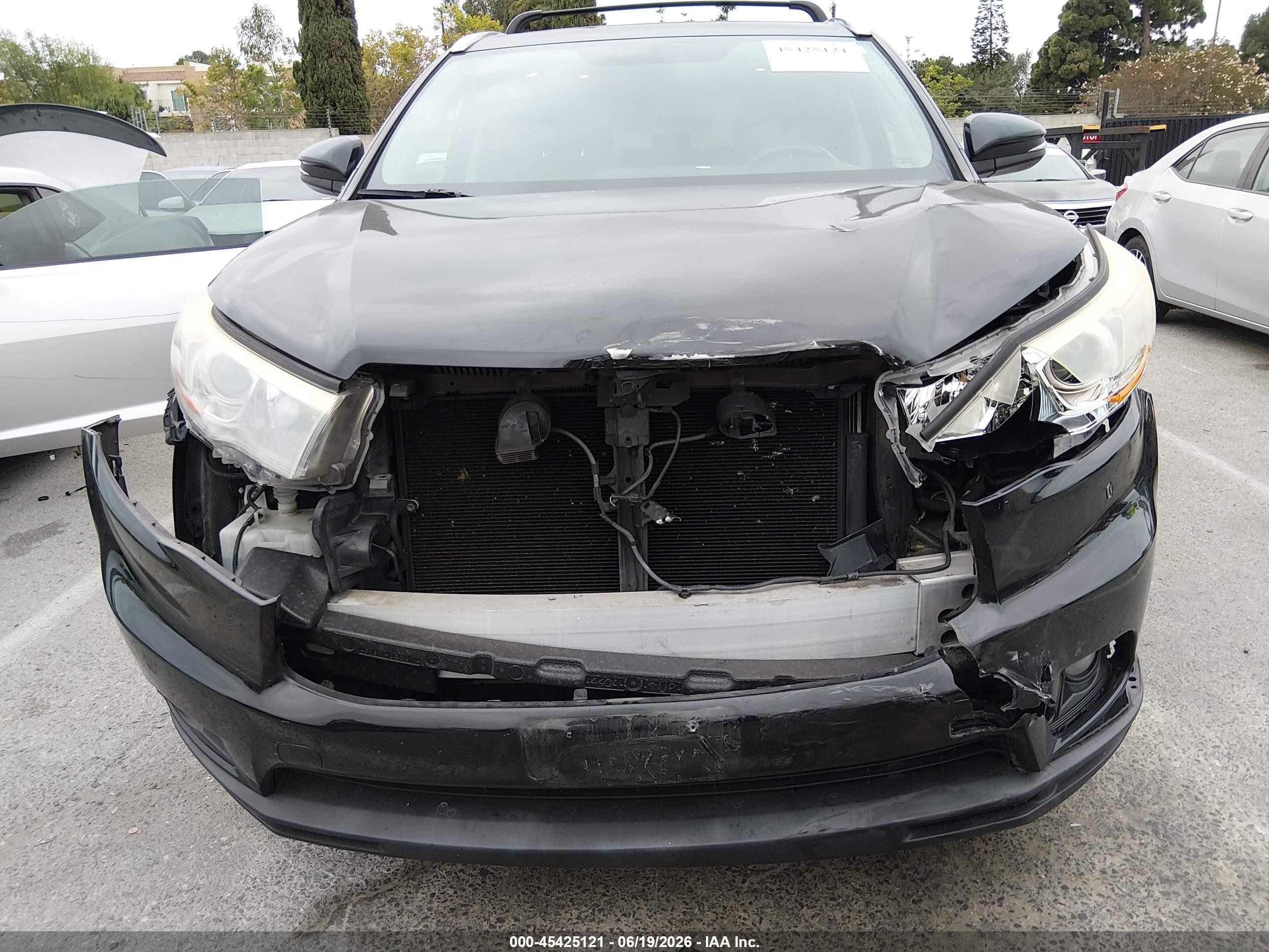 2015 Toyota Highlander Xle V6 Black vin: 5TDKKRFH2FS055902