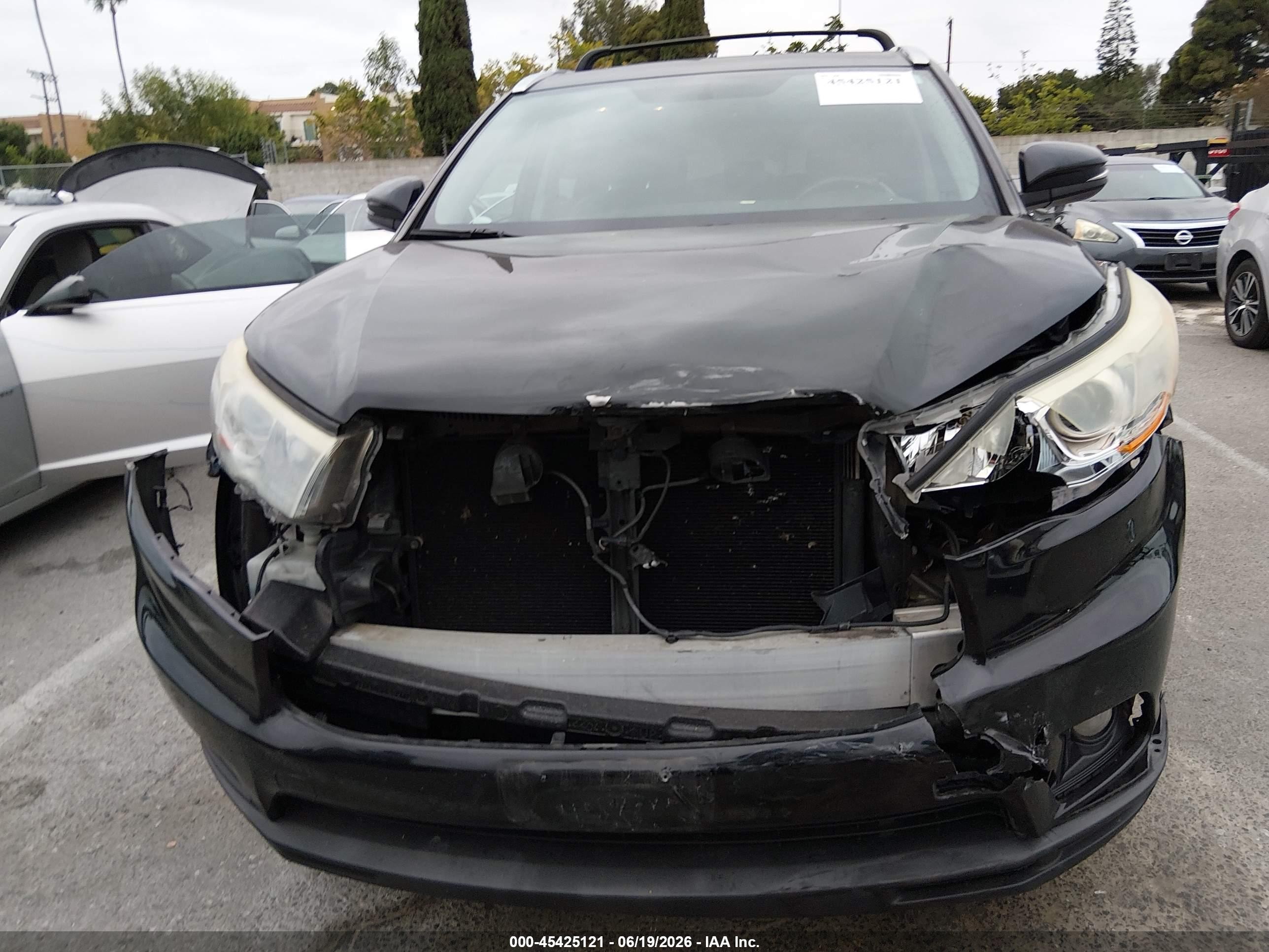 2015 Toyota Highlander Xle V6 Black vin: 5TDKKRFH2FS055902