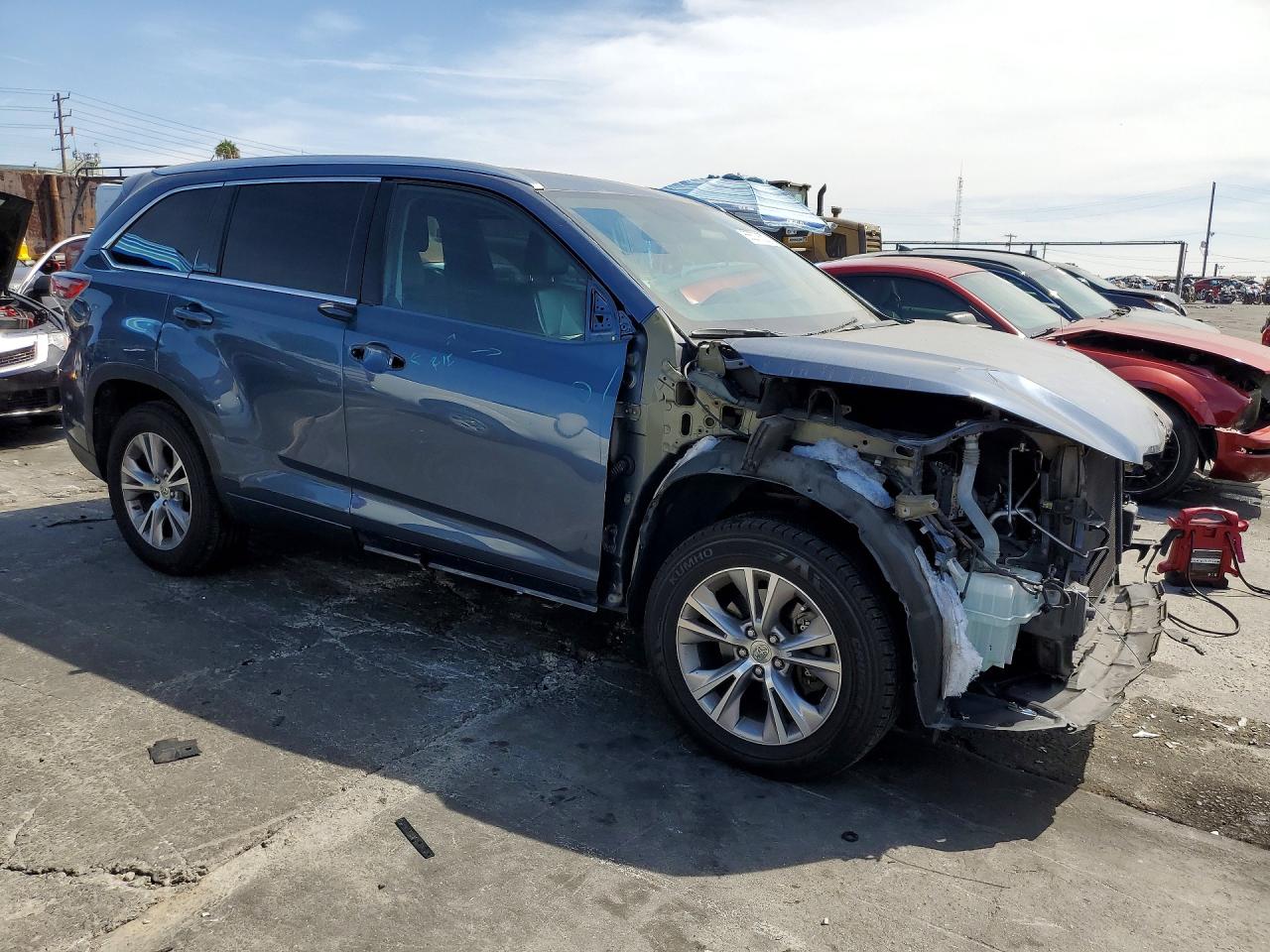 2015 Toyota Highlander Xle Blue vin: 5TDKKRFH2FS117511