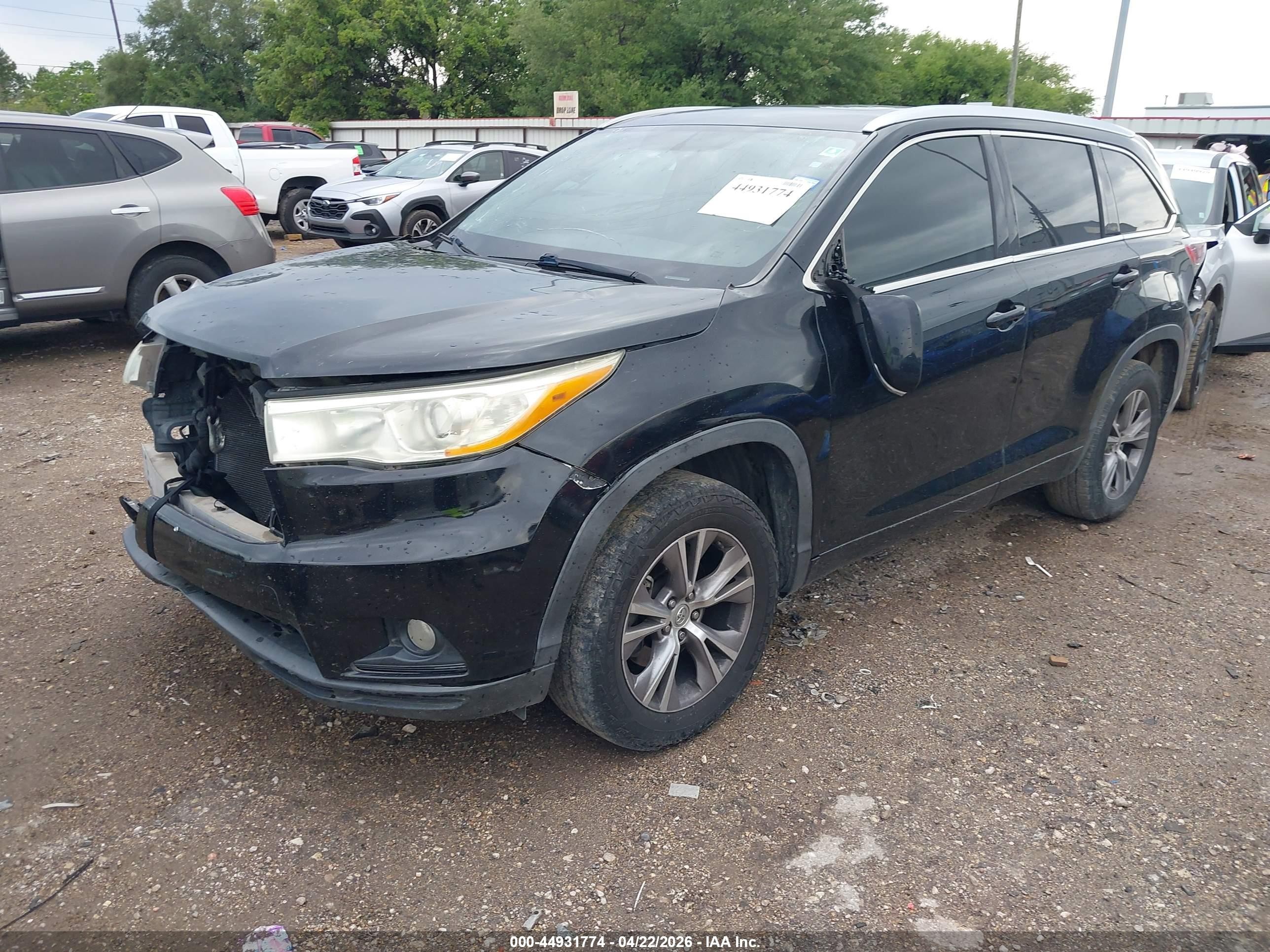 2014 Toyota Highlander Xle V6 Black vin: 5TDKKRFH3ES016072