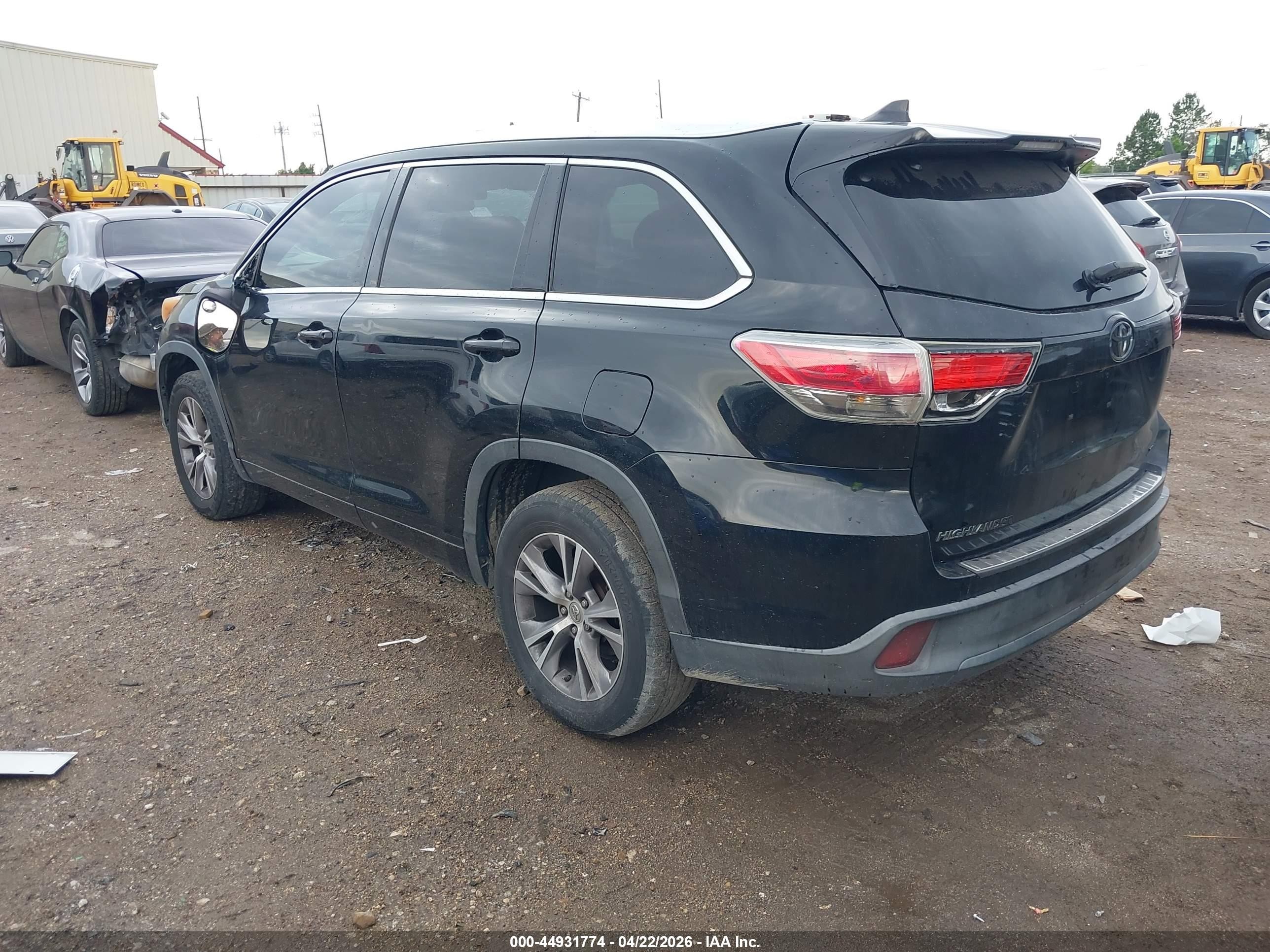 2014 Toyota Highlander Xle V6 Black vin: 5TDKKRFH3ES016072
