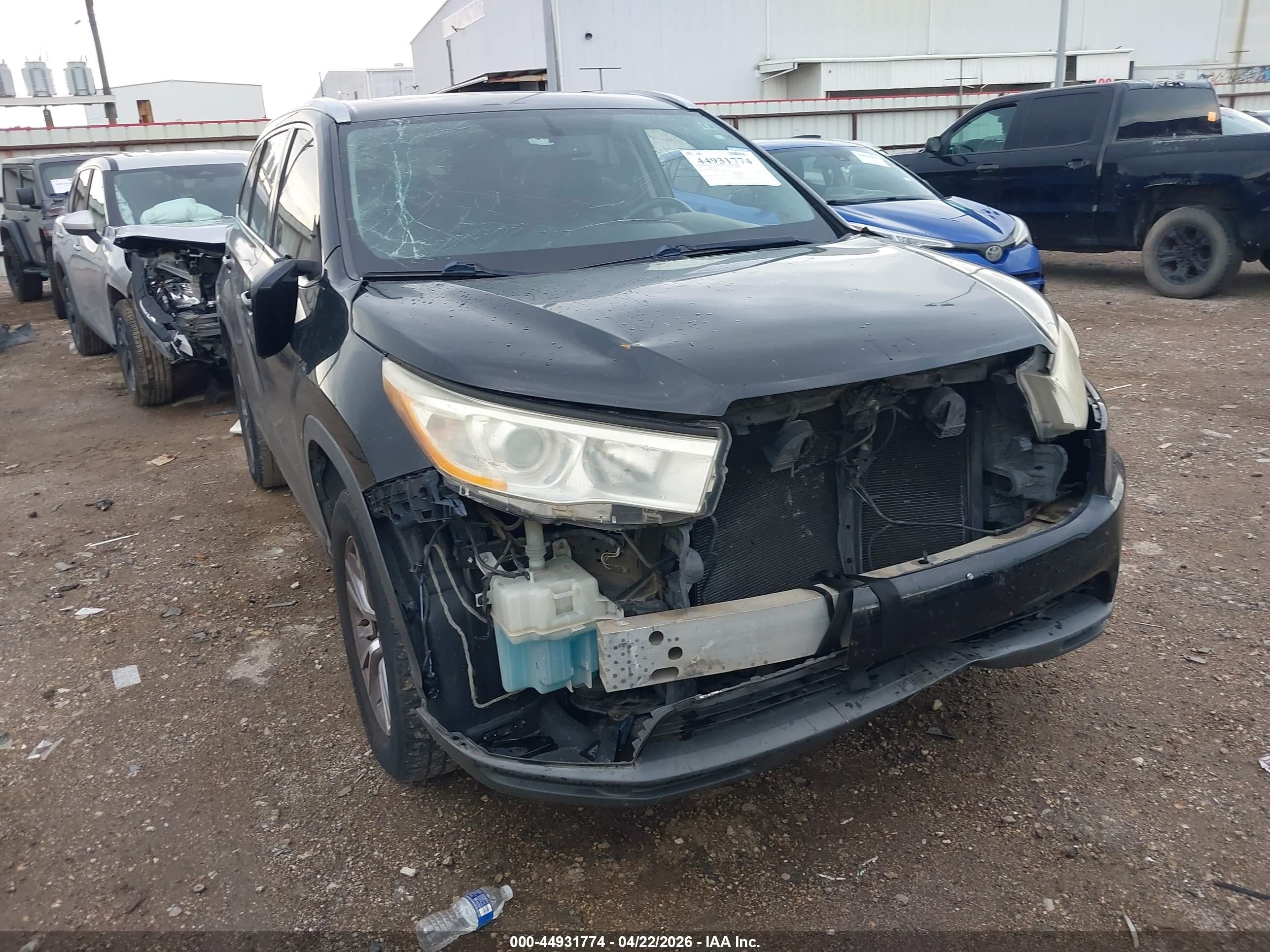 2014 Toyota Highlander Xle V6 Black vin: 5TDKKRFH3ES016072