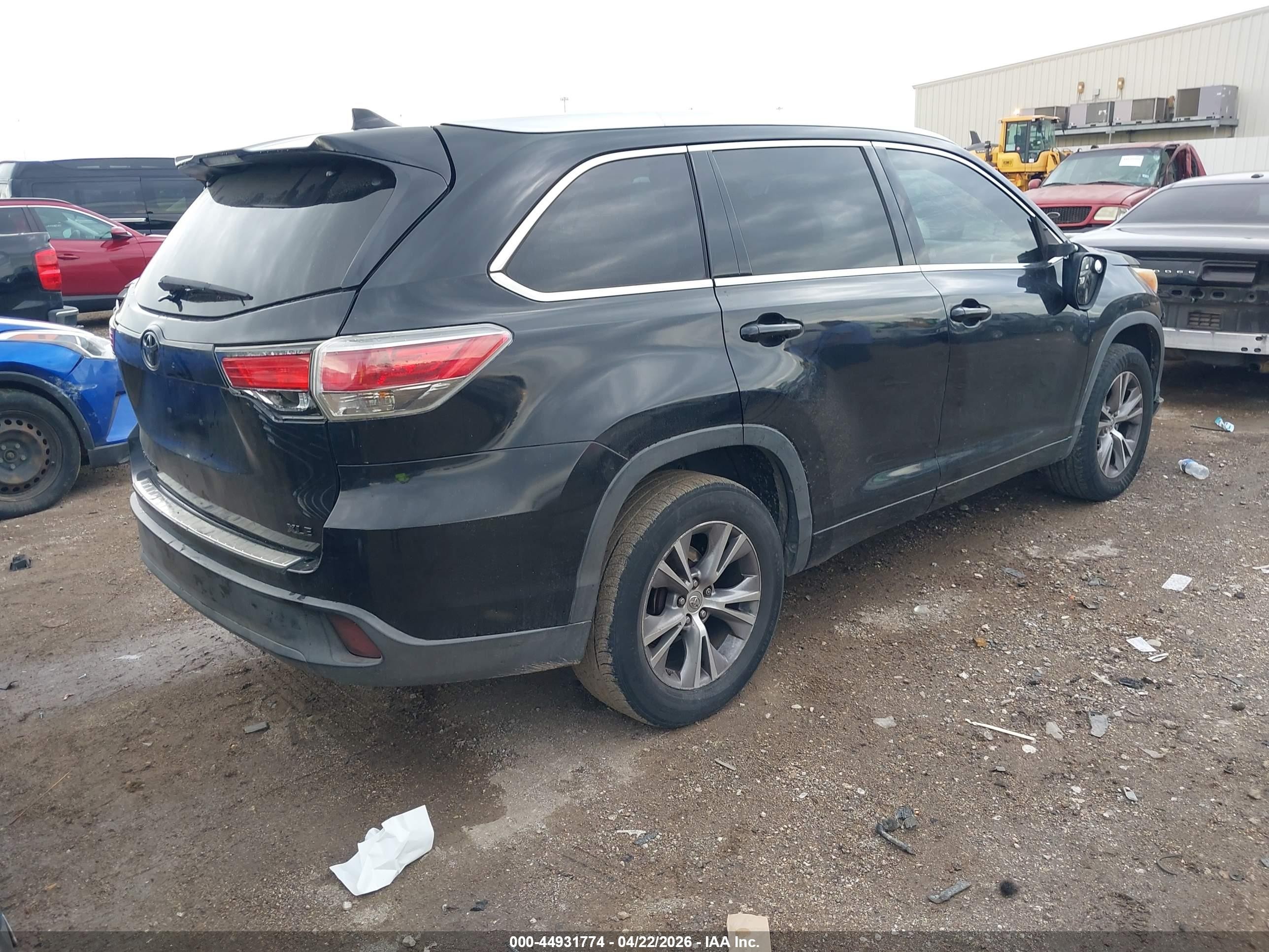 2014 Toyota Highlander Xle V6 Black vin: 5TDKKRFH3ES016072