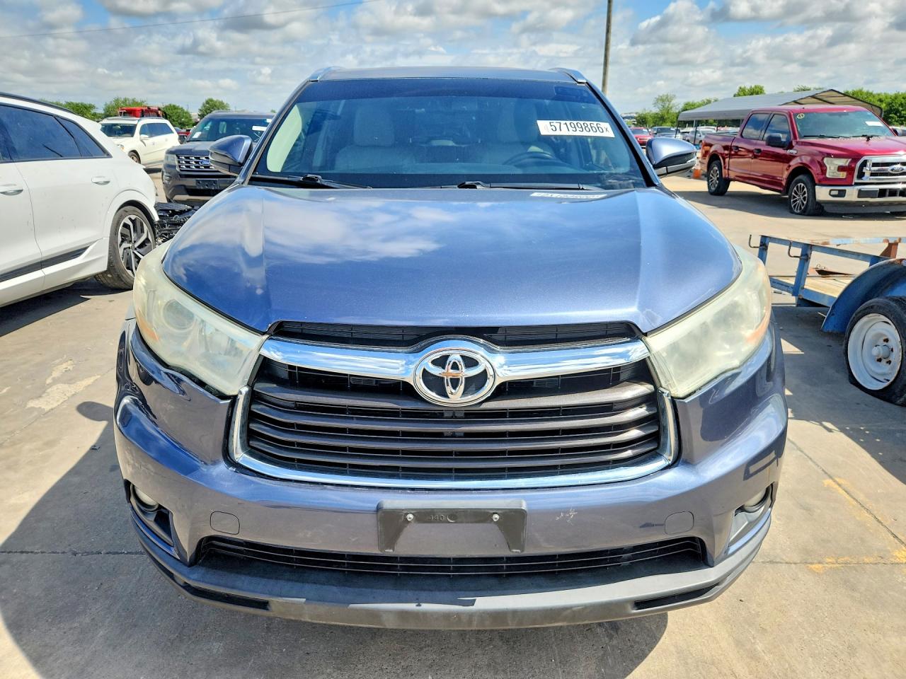 2014 Toyota Highlander Xle Blue vin: 5TDKKRFH3ES037715