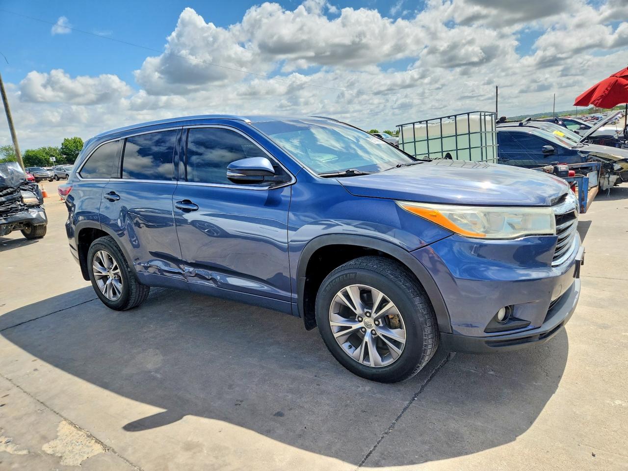 2014 Toyota Highlander Xle Blue vin: 5TDKKRFH3ES037715