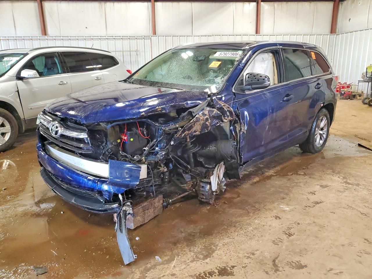 2015 Toyota Highlander Xle Blue vin: 5TDKKRFH3FS072529