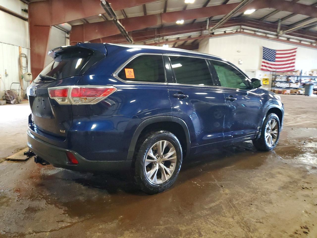 2015 Toyota Highlander Xle Blue vin: 5TDKKRFH3FS072529