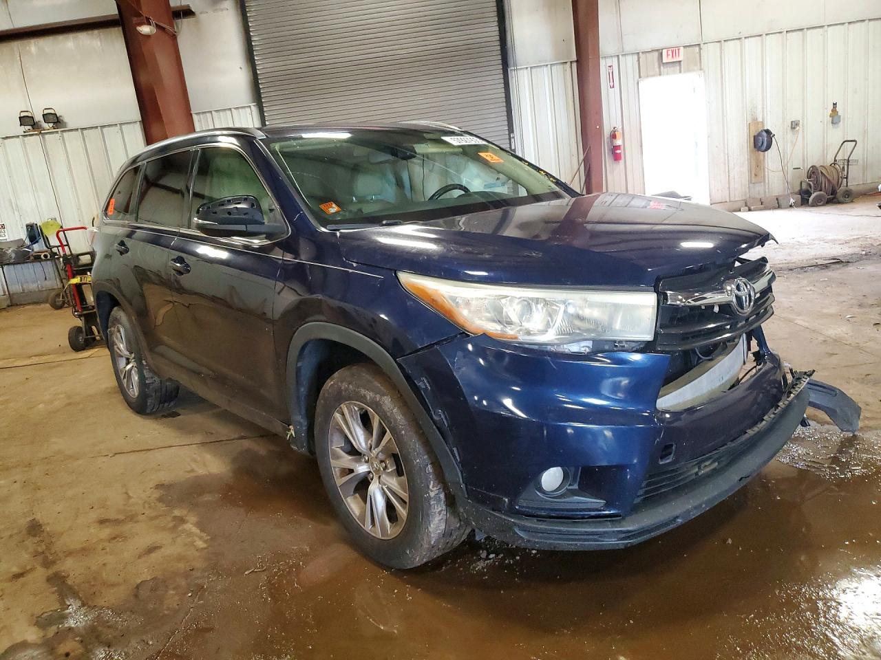 2015 Toyota Highlander Xle Blue vin: 5TDKKRFH3FS072529