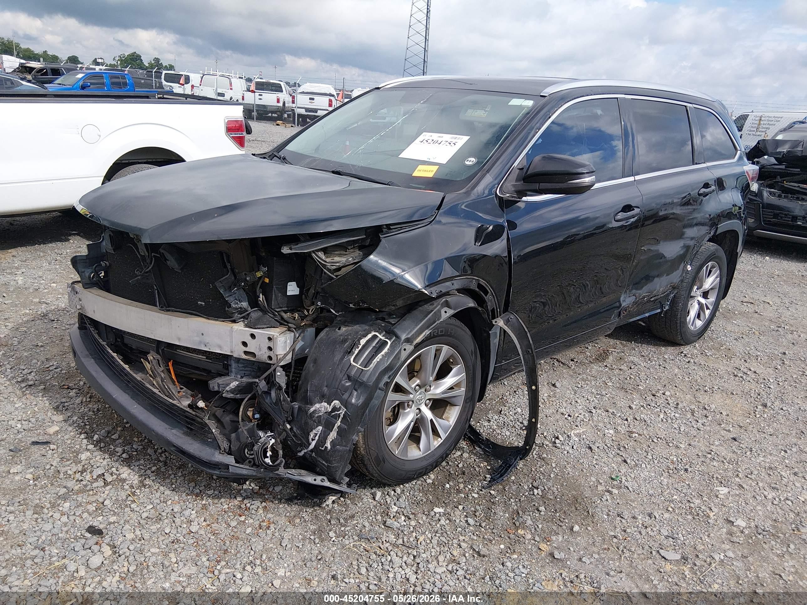 2015 Toyota Highlander Xle V6 Black vin: 5TDKKRFH3FS076189