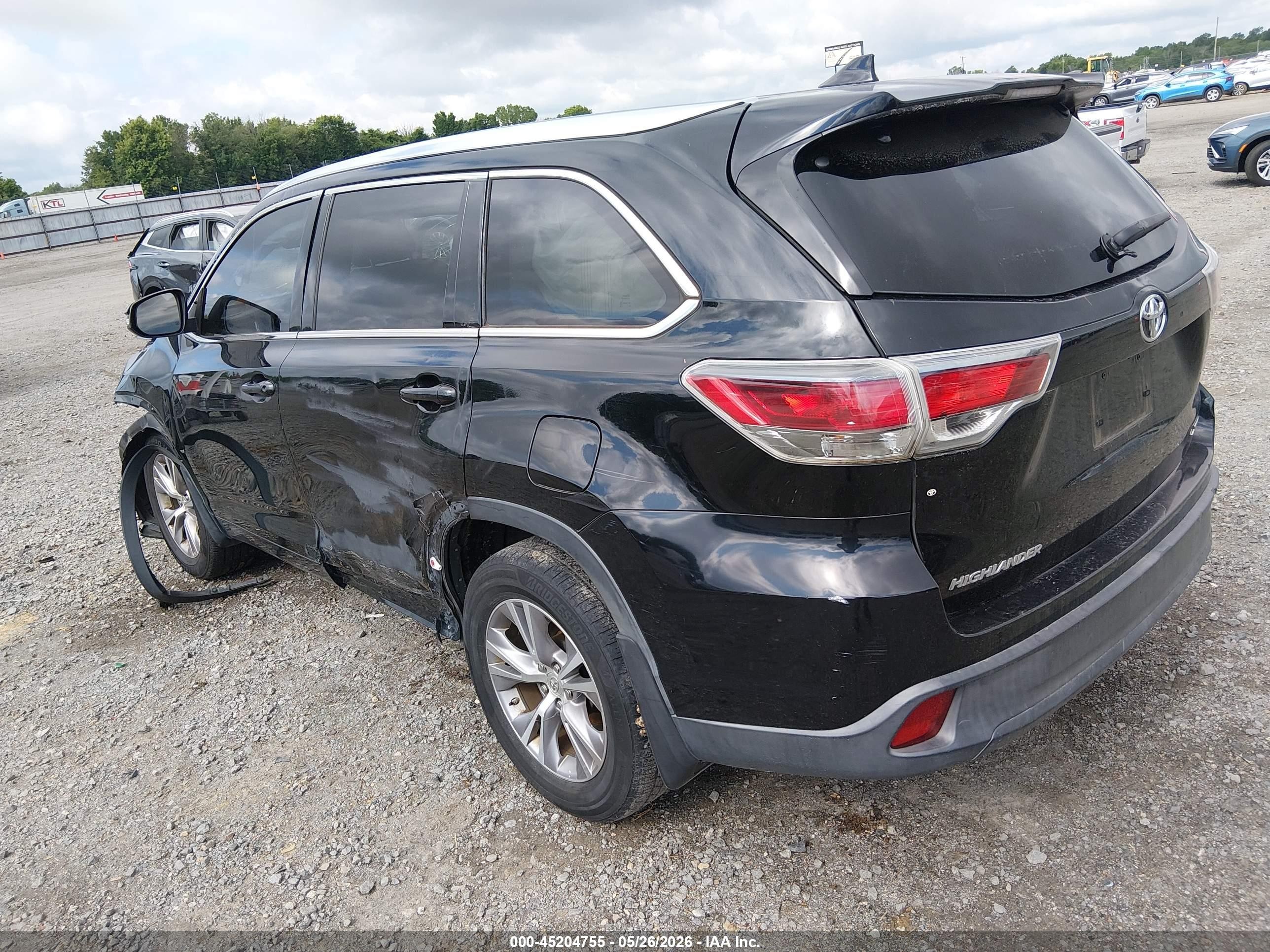 2015 Toyota Highlander Xle V6 Black vin: 5TDKKRFH3FS076189