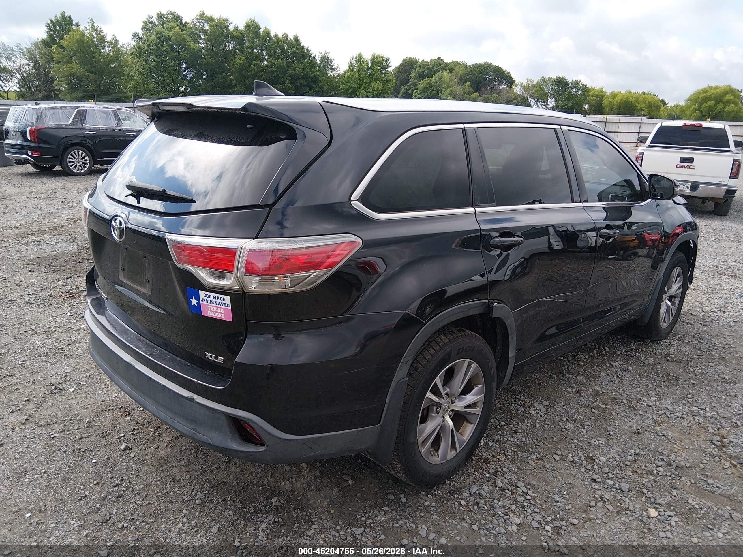 2015 Toyota Highlander Xle V6 Black vin: 5TDKKRFH3FS076189