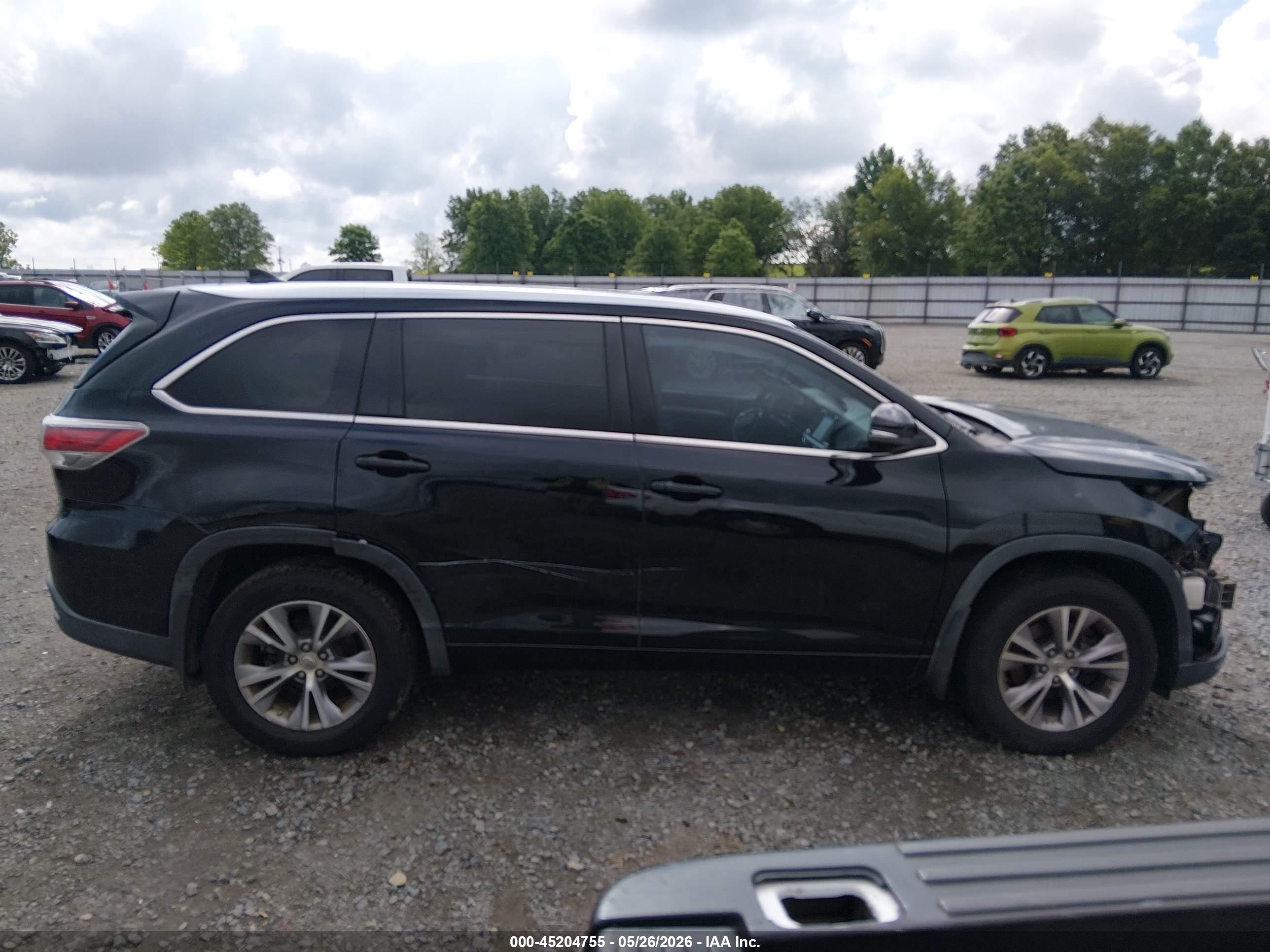 2015 Toyota Highlander Xle V6 Black vin: 5TDKKRFH3FS076189