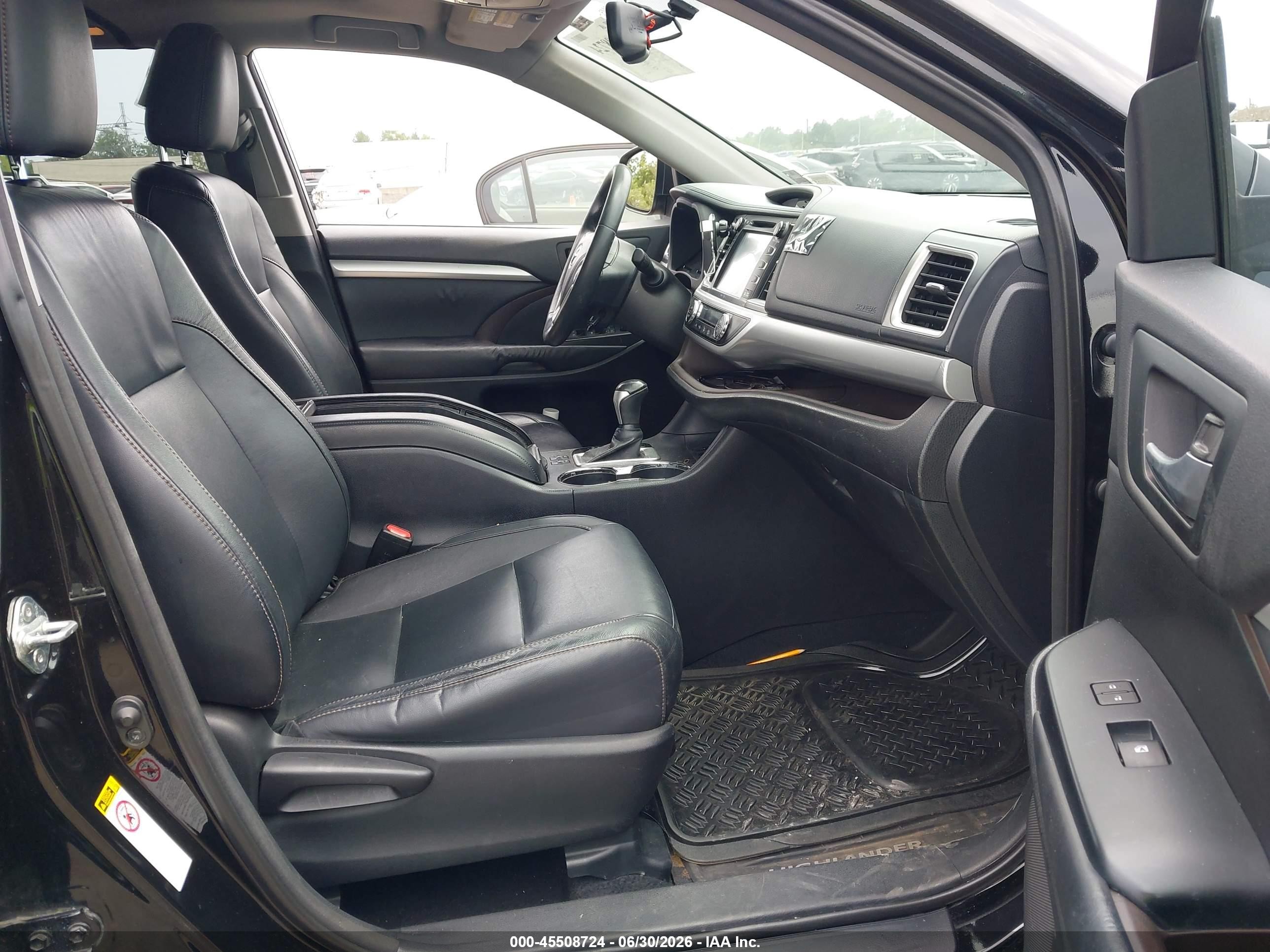 2015 Toyota Highlander Xle V6 Black vin: 5TDKKRFH3FS086625
