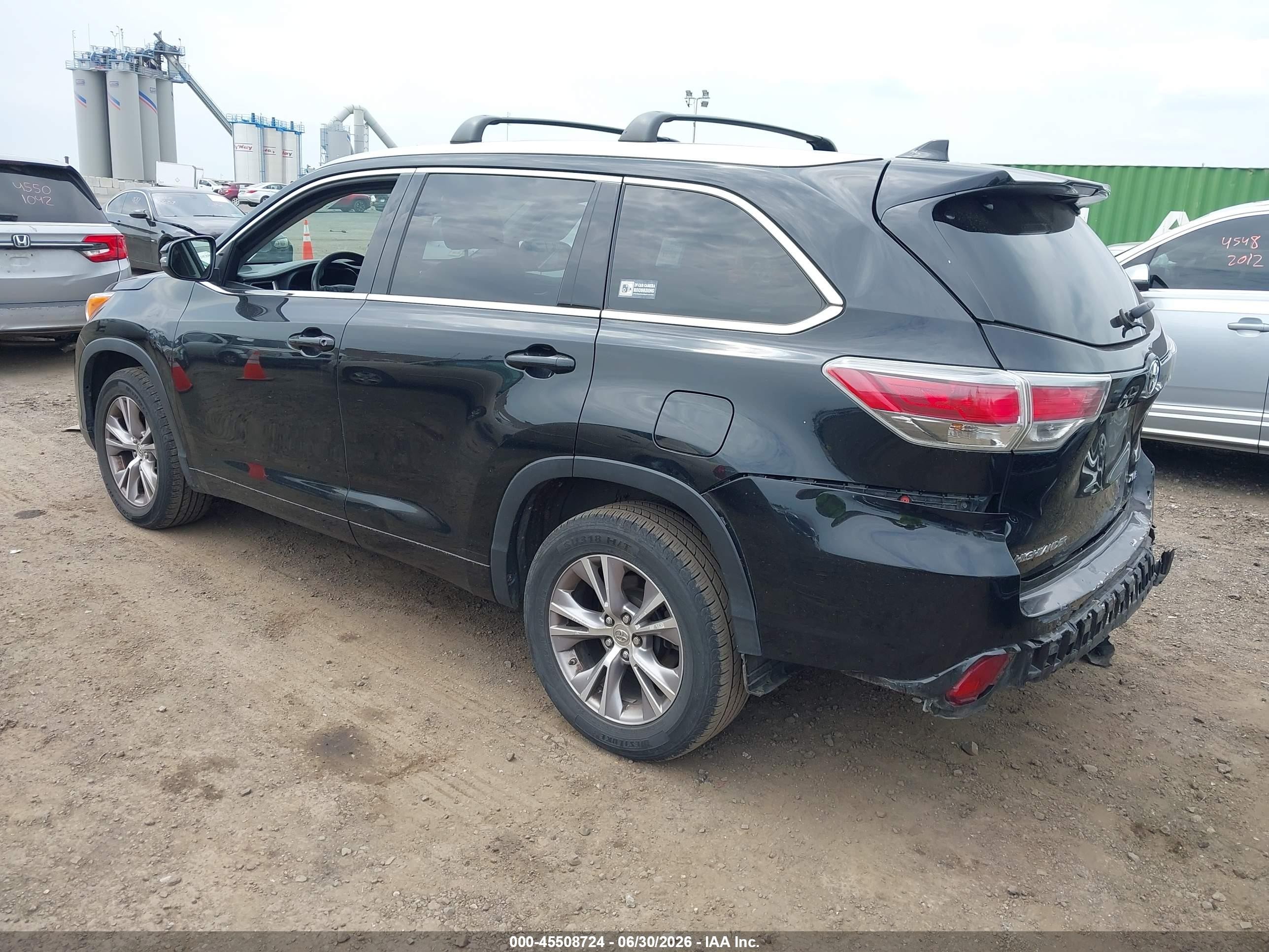 2015 Toyota Highlander Xle V6 Black vin: 5TDKKRFH3FS086625