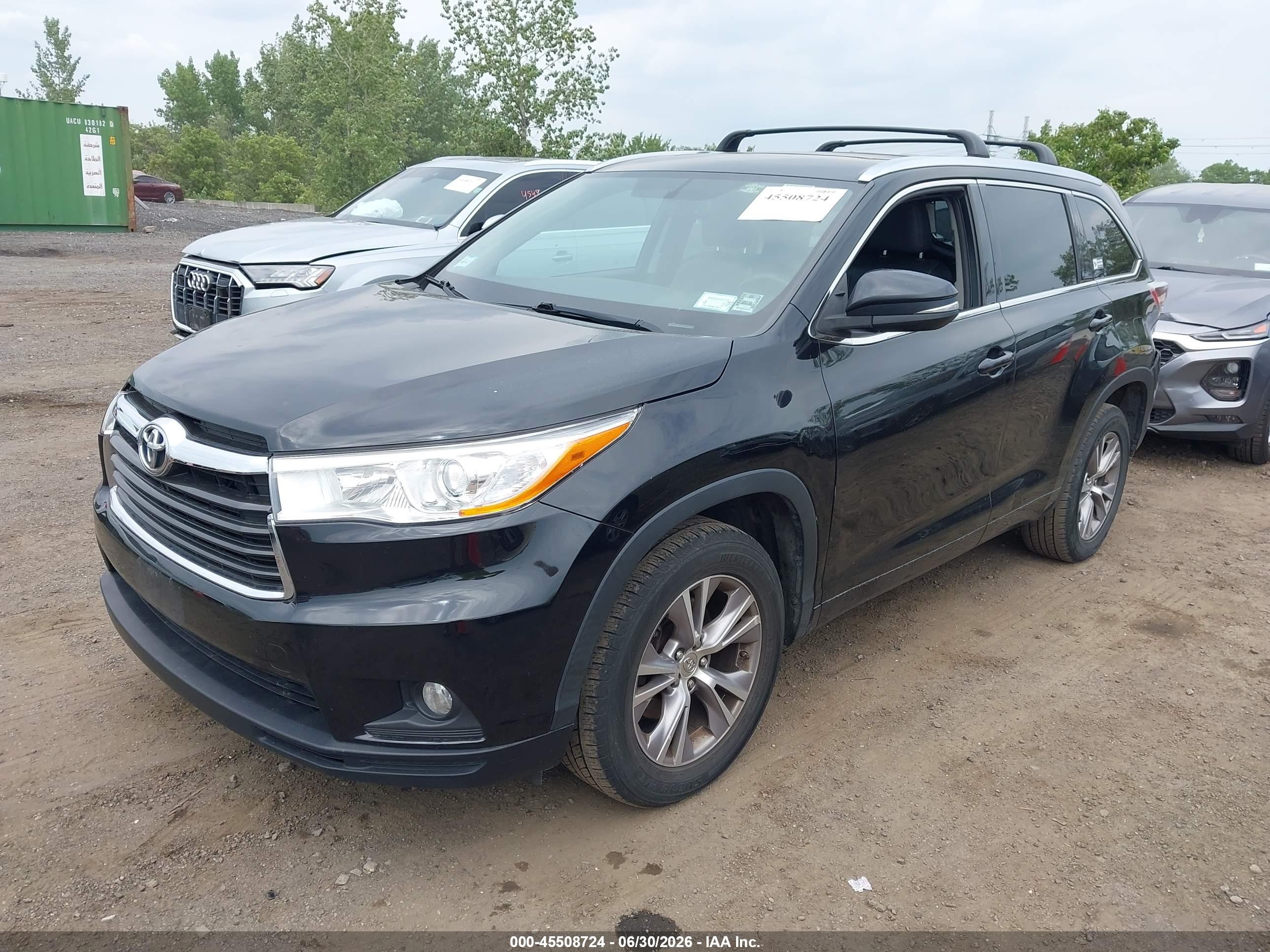 2015 Toyota Highlander Xle V6 Black vin: 5TDKKRFH3FS086625
