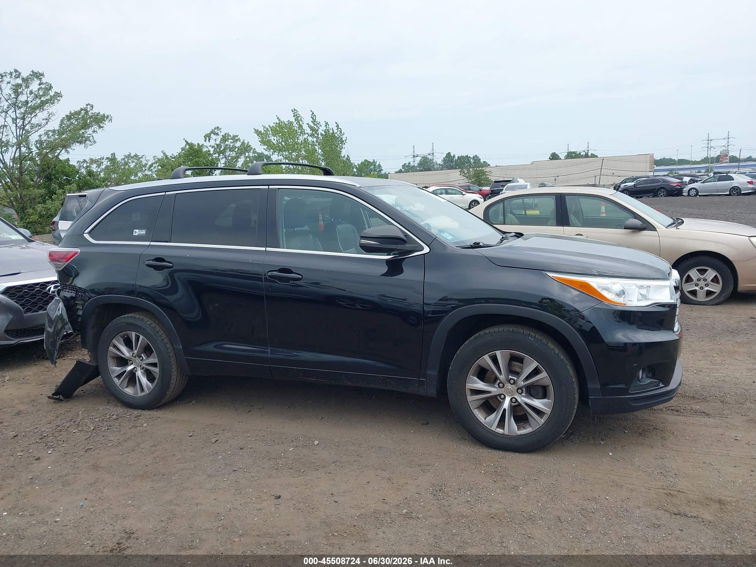 2015 Toyota Highlander Xle V6 Black vin: 5TDKKRFH3FS086625