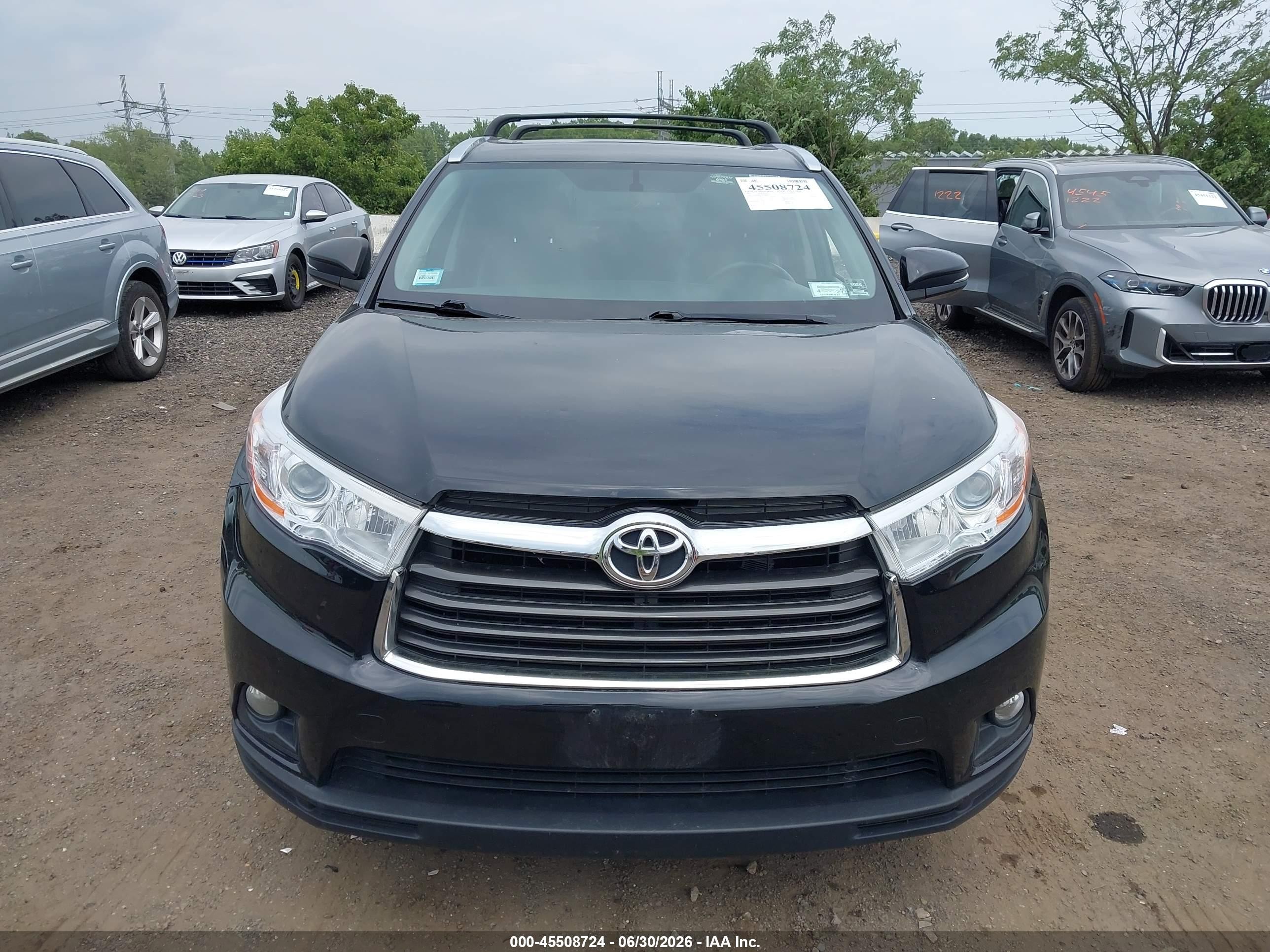 2015 Toyota Highlander Xle V6 Black vin: 5TDKKRFH3FS086625