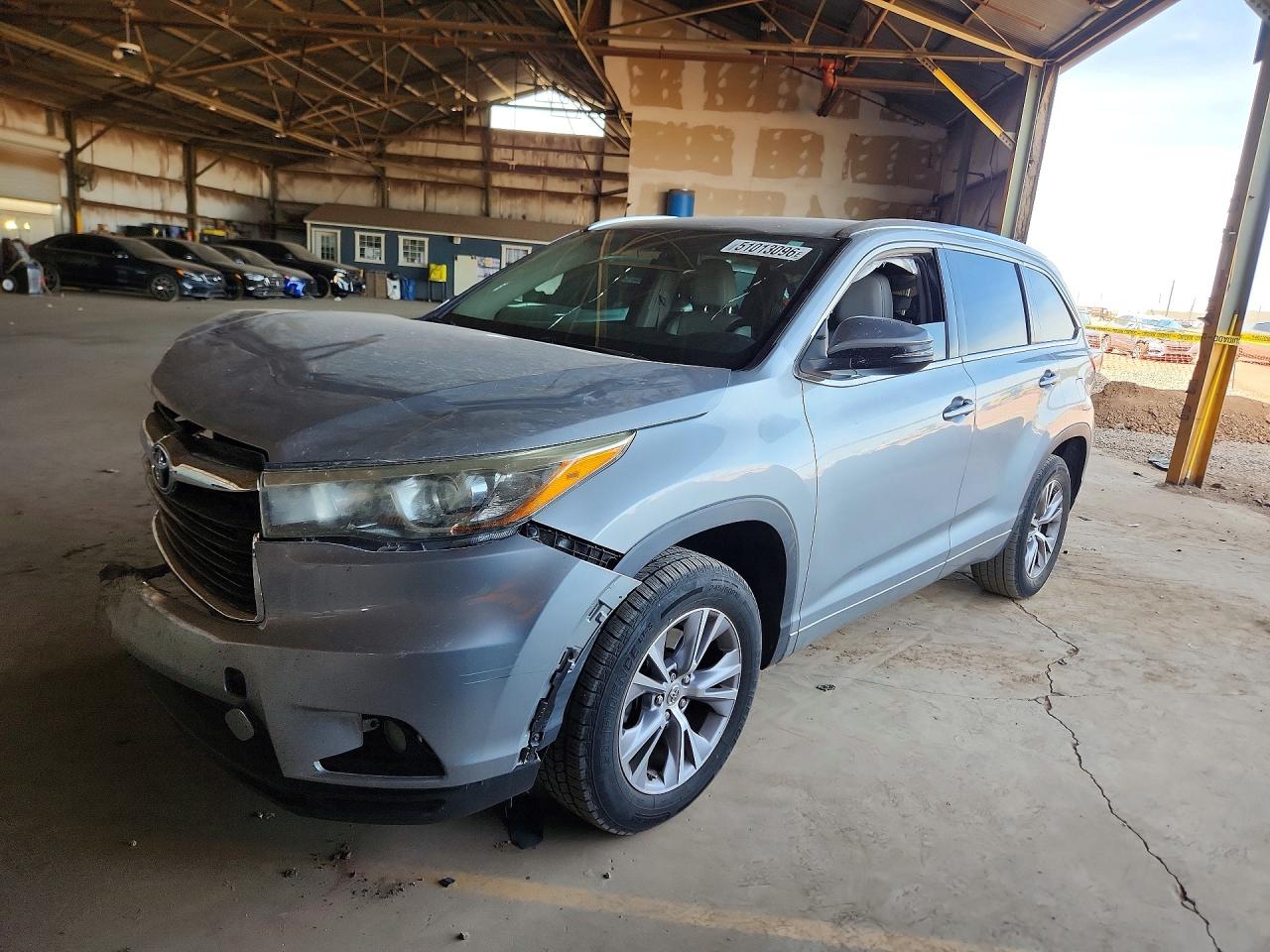 2015 Toyota Highlander Xle Silver vin: 5TDKKRFH3FS093526