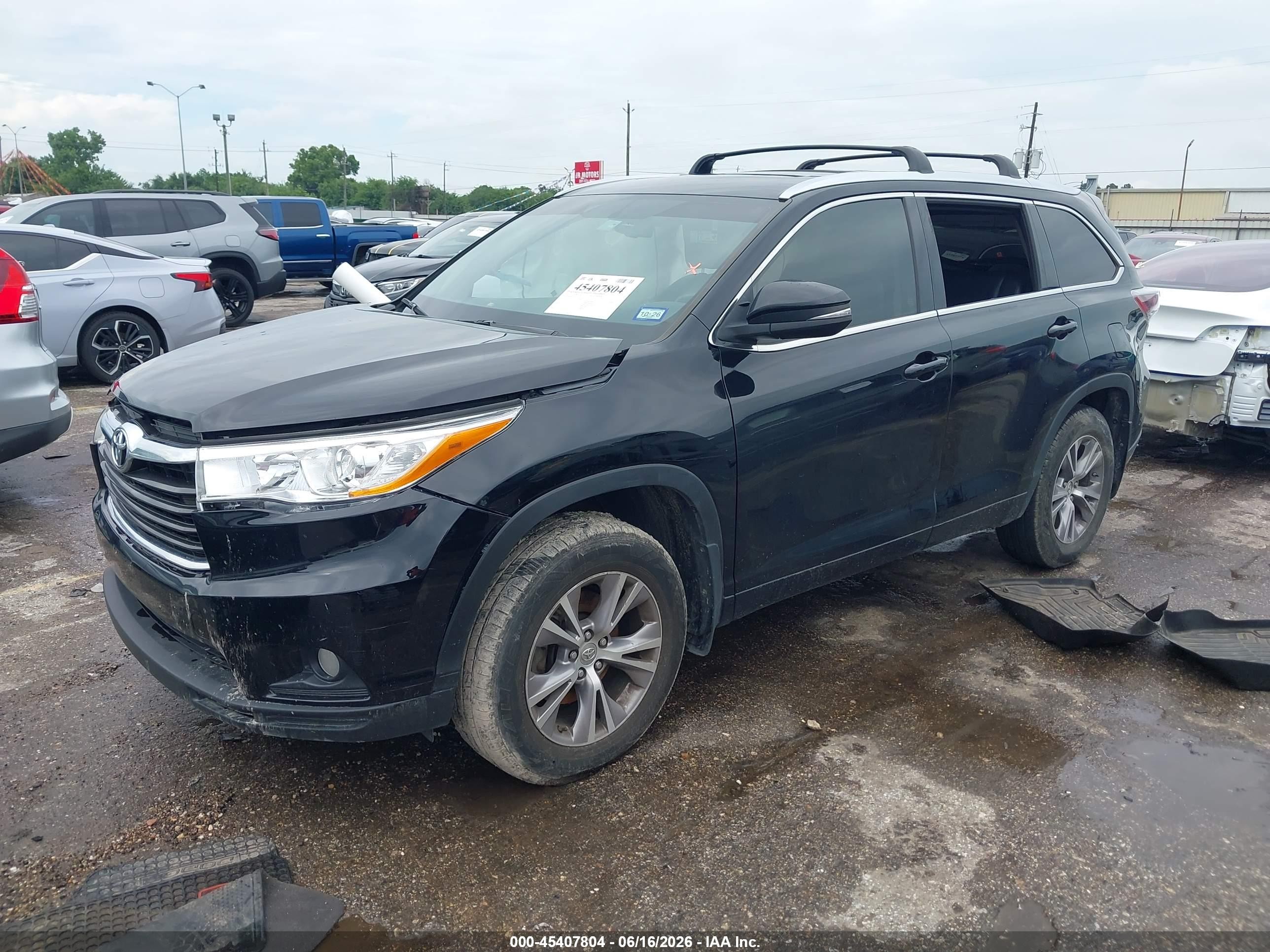 2015 Toyota Highlander Xle V6 Black vin: 5TDKKRFH3FS111362