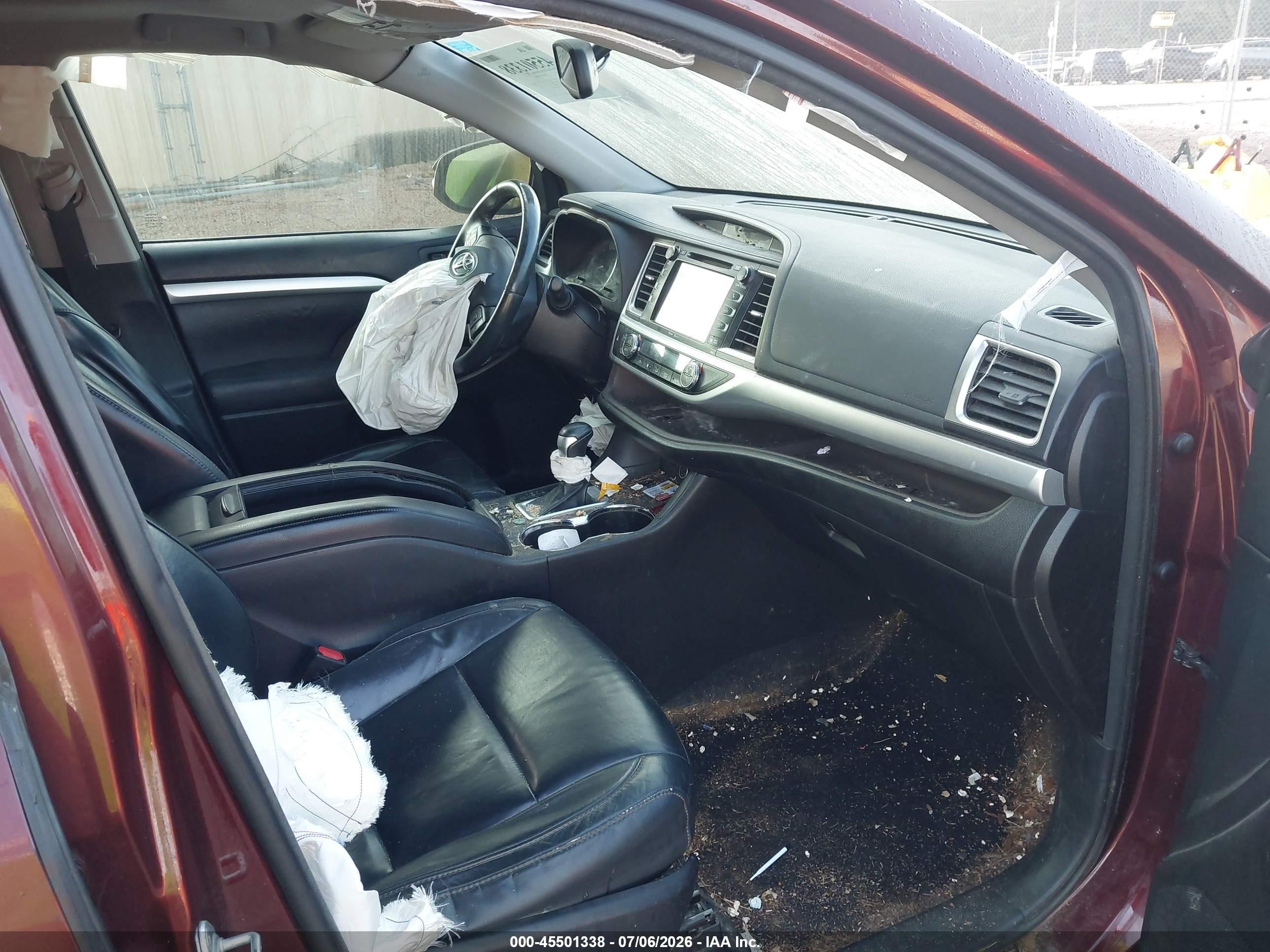2015 Toyota Highlander Xle V6 Burgundy vin: 5TDKKRFH3FS113404