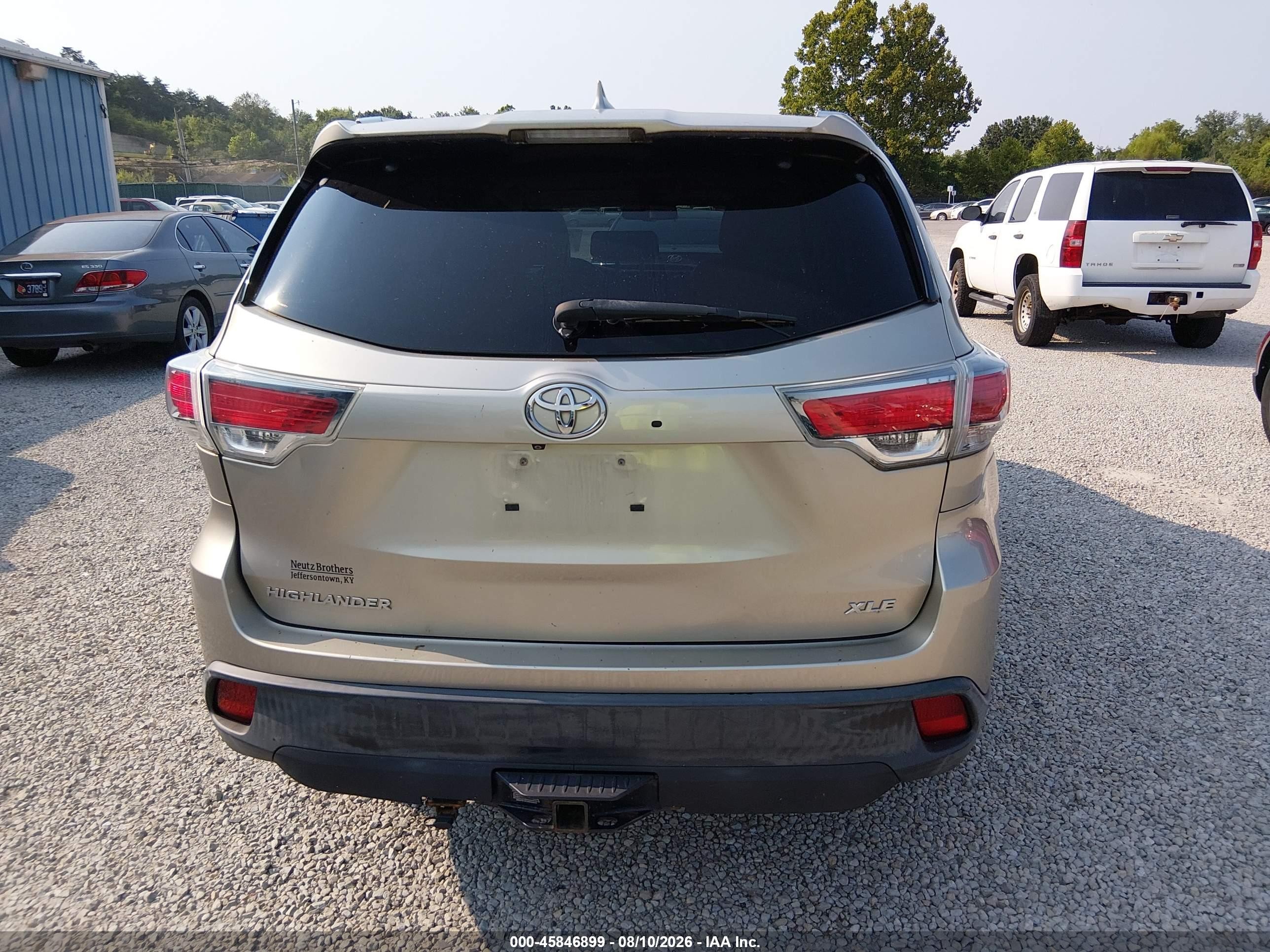 2014 Toyota Highlander Xle V6 Tan vin: 5TDKKRFH4ES005419