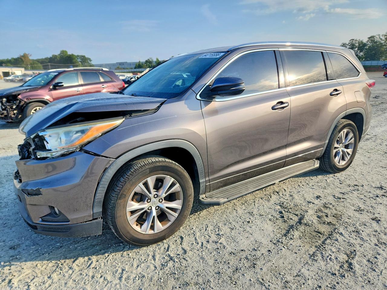 2015 Toyota Highlander Xle Серый vin: 5TDKKRFH4FS049776
