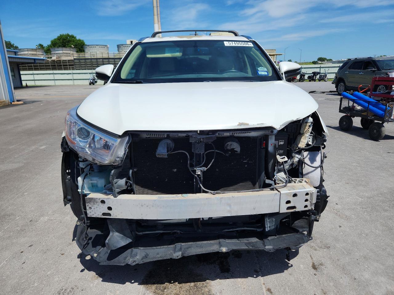 2015 Toyota Highlander Xle White vin: 5TDKKRFH4FS064486