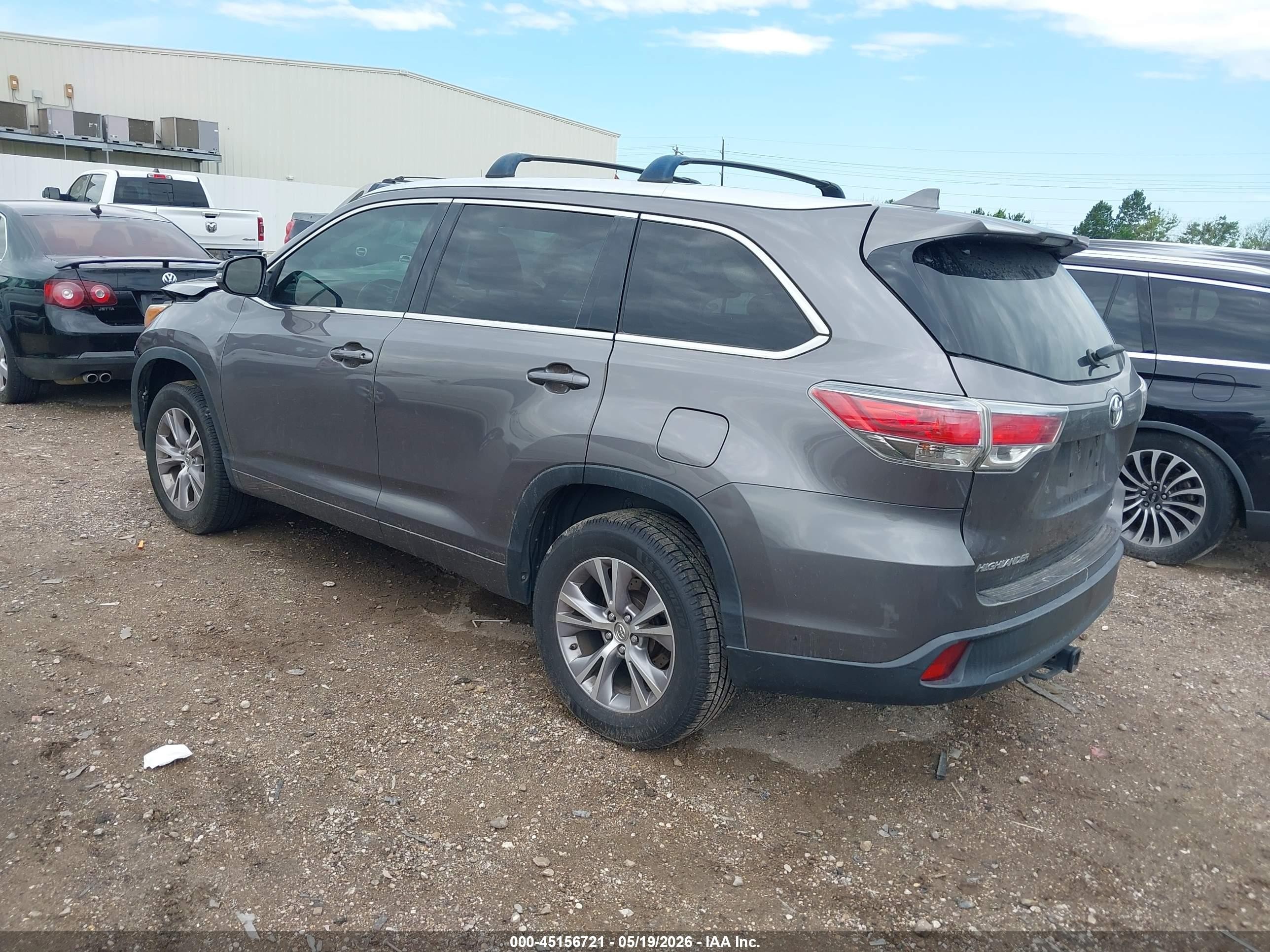 2015 Toyota Highlander Xle V6 Серый vin: 5TDKKRFH4FS112584