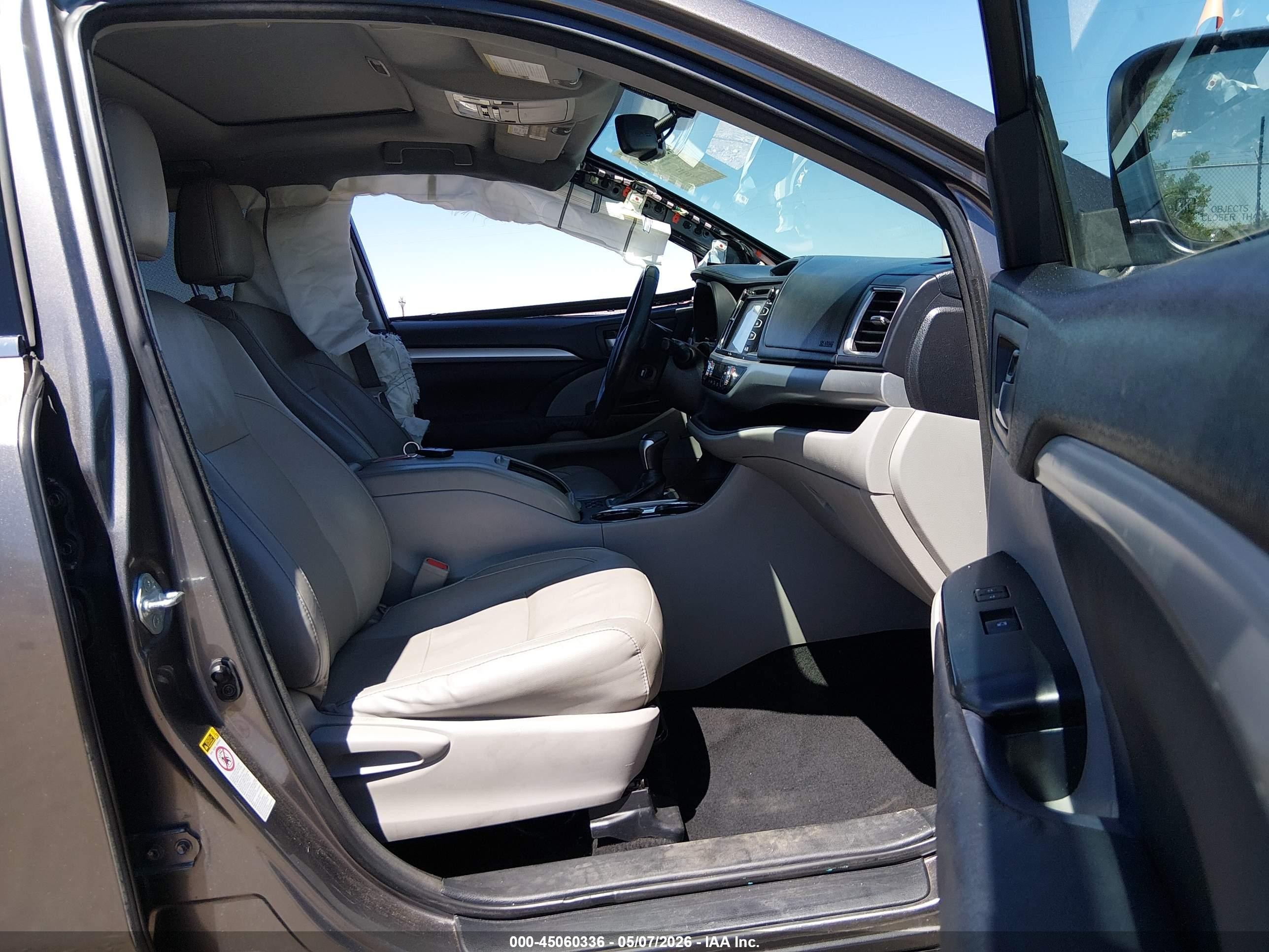 2015 Toyota Highlander Xle V6 Gray vin: 5TDKKRFH5FS063699