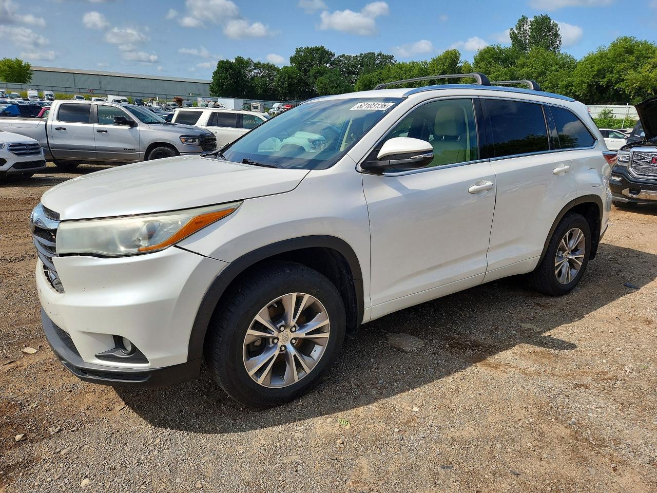 2015 Toyota Highlander Xle White vin: 5TDKKRFH5FS085217