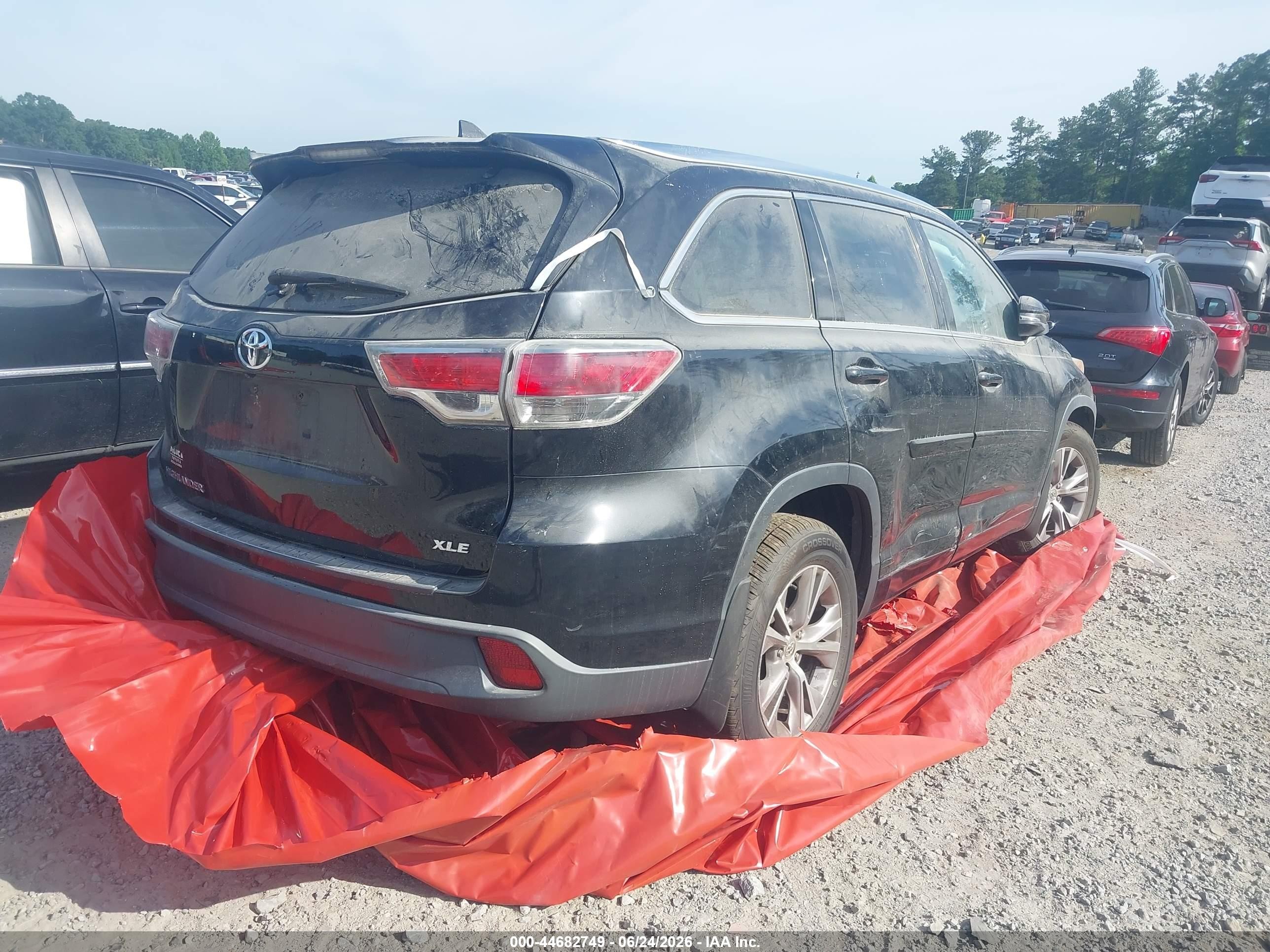 2015 Toyota Highlander Xle V6 Black vin: 5TDKKRFH5FS091194