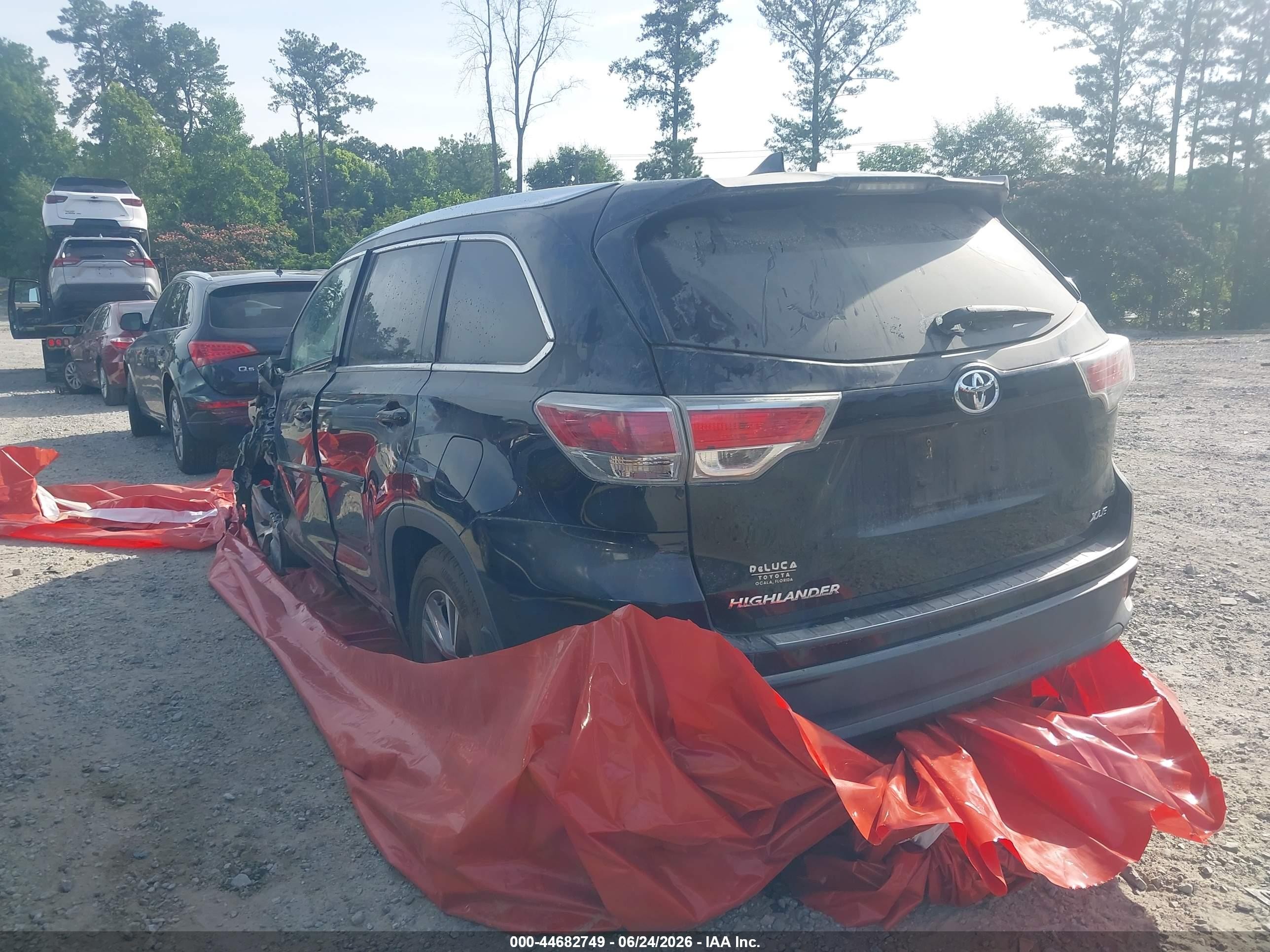 2015 Toyota Highlander Xle V6 Black vin: 5TDKKRFH5FS091194