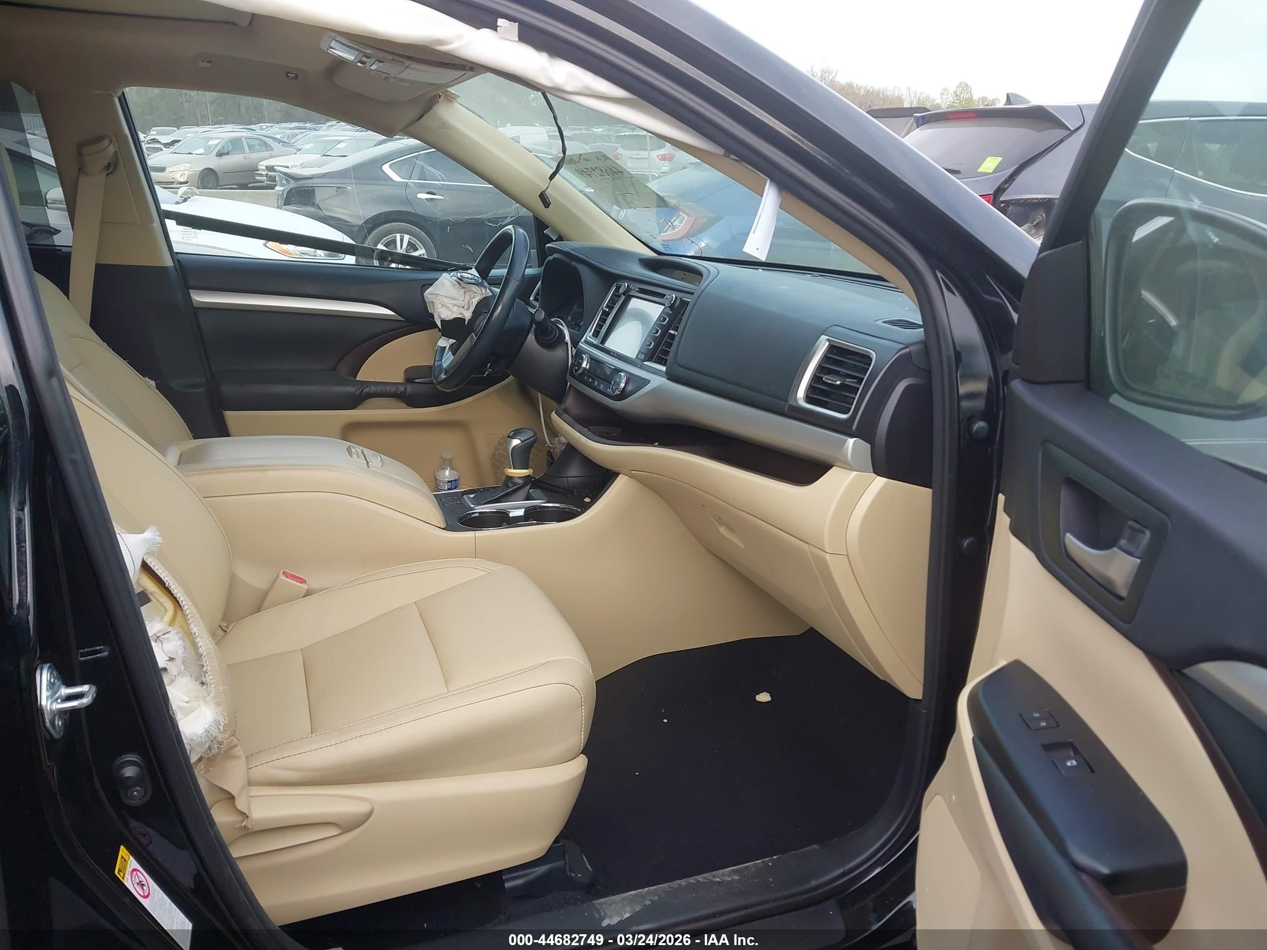 2015 Toyota Highlander Xle V6 Black vin: 5TDKKRFH5FS091194