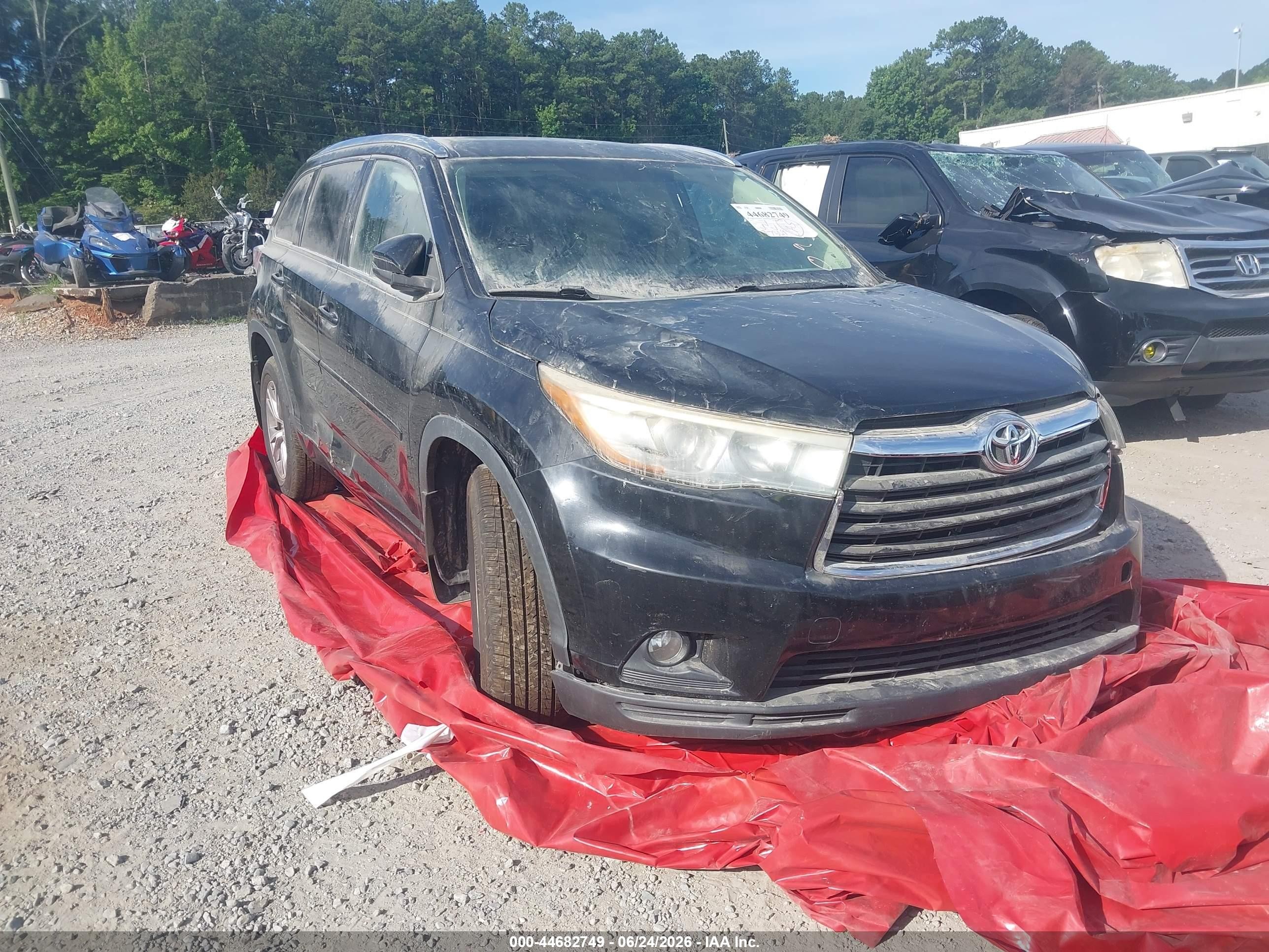 2015 Toyota Highlander Xle V6 Black vin: 5TDKKRFH5FS091194