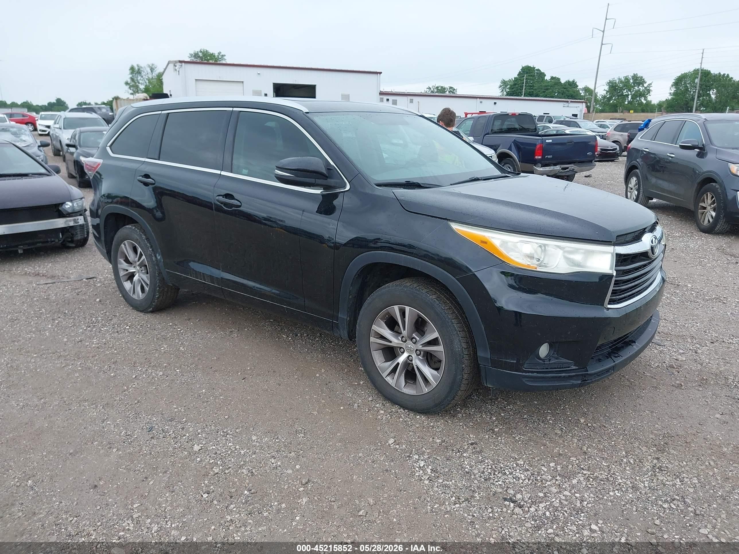 2014 Toyota Highlander Xle V6 Black vin: 5TDKKRFH6ES016678