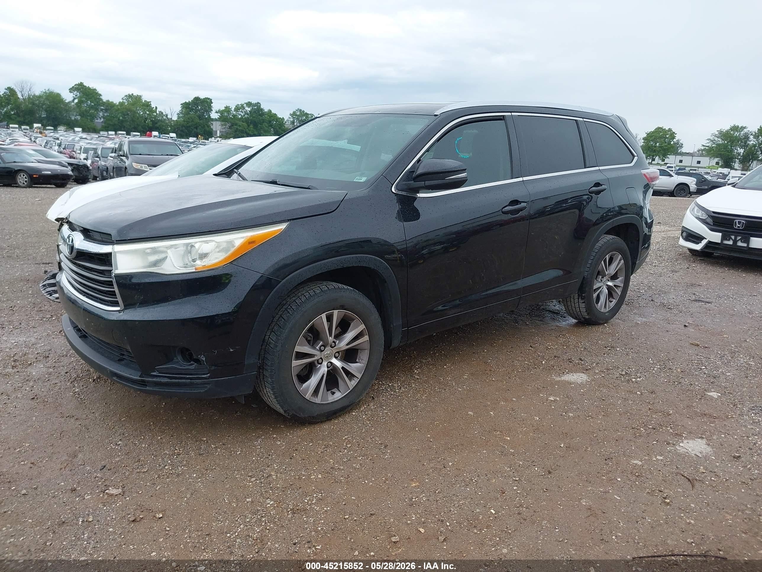 2014 Toyota Highlander Xle V6 Black vin: 5TDKKRFH6ES016678