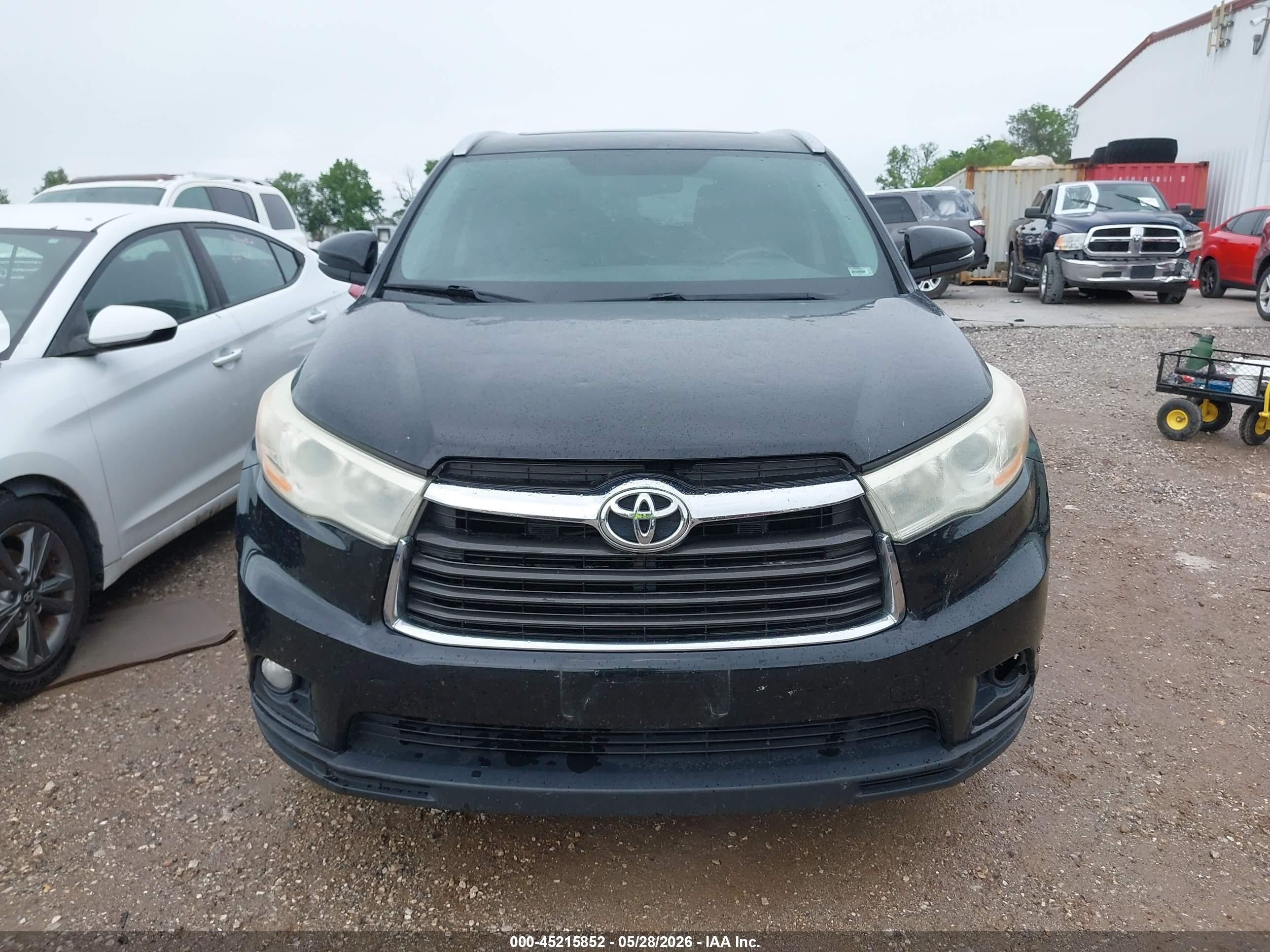 2014 Toyota Highlander Xle V6 Black vin: 5TDKKRFH6ES016678