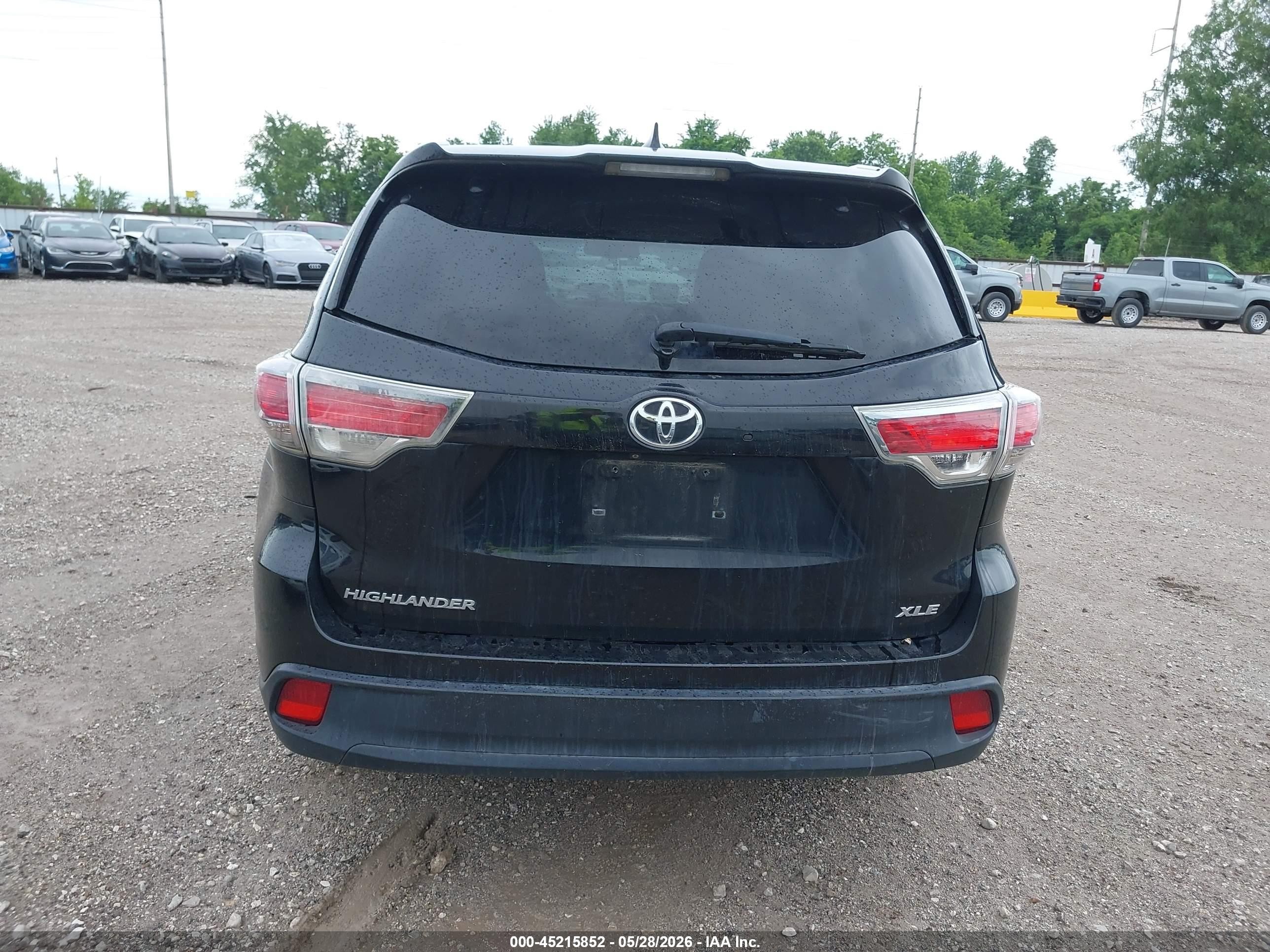 2014 Toyota Highlander Xle V6 Black vin: 5TDKKRFH6ES016678