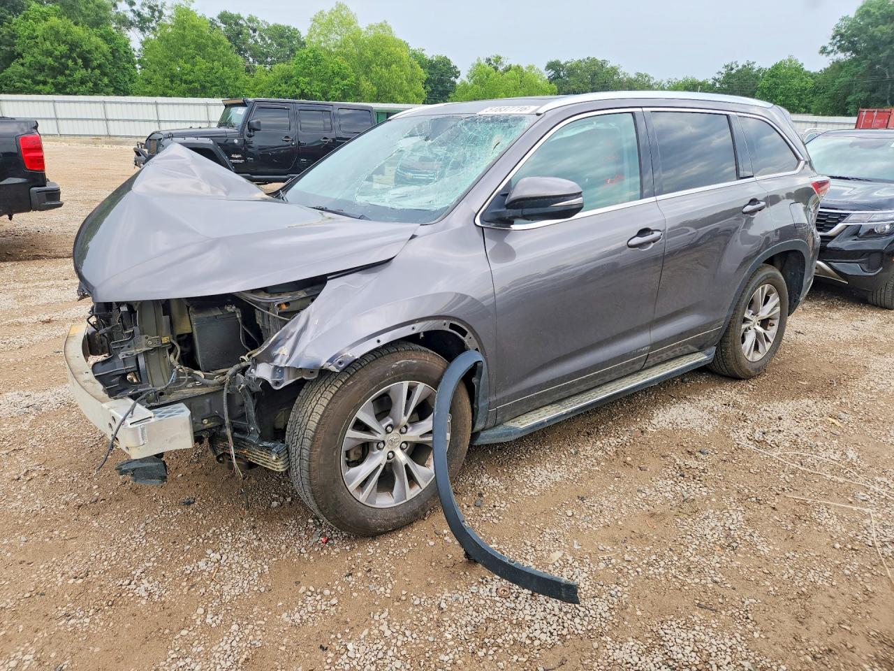 2014 Toyota Highlander Xle Gray vin: 5TDKKRFH6ES022366