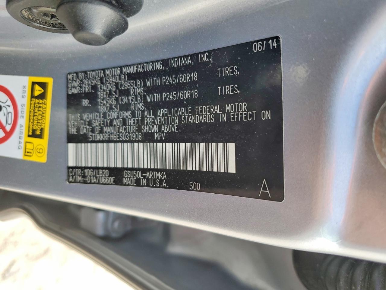 2014 Toyota Highlander Xle Gray vin: 5TDKKRFH6ES031908