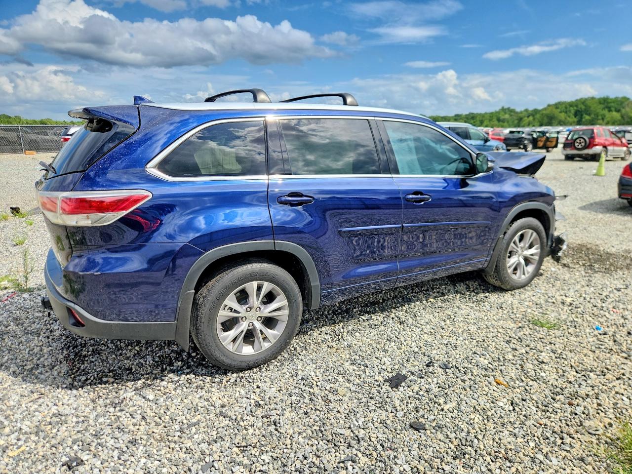2015 Toyota Highlander Xle Blue vin: 5TDKKRFH6FS069768